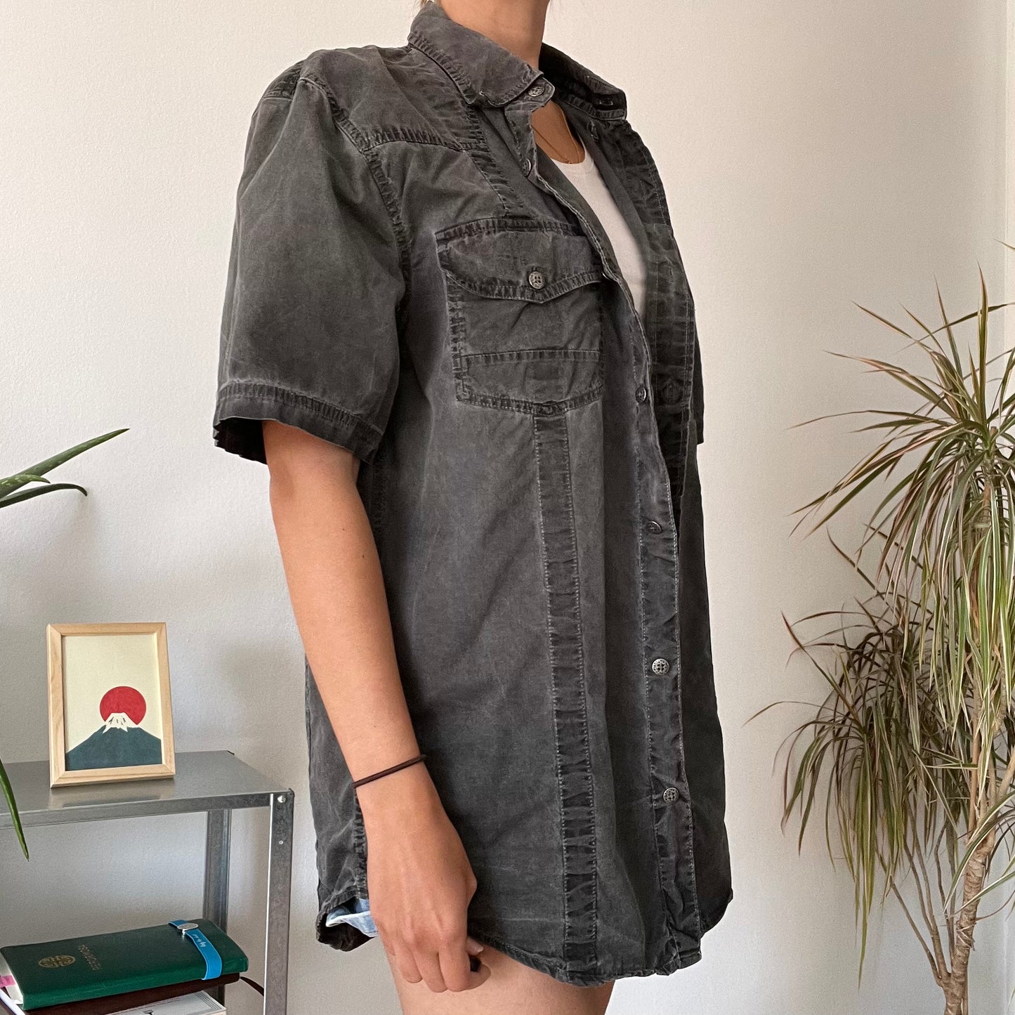 Harley Davidson, gray shirt-size M