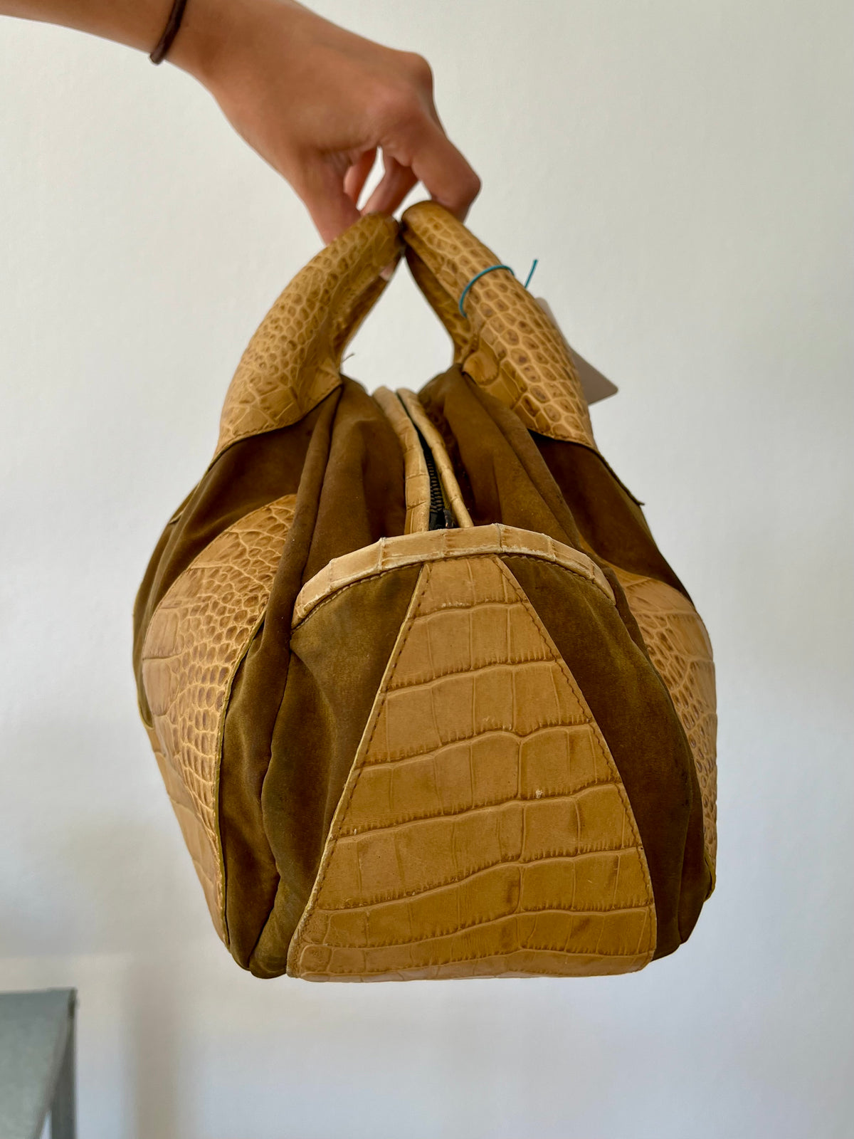 Vintage Brown Embossed Leather Bag