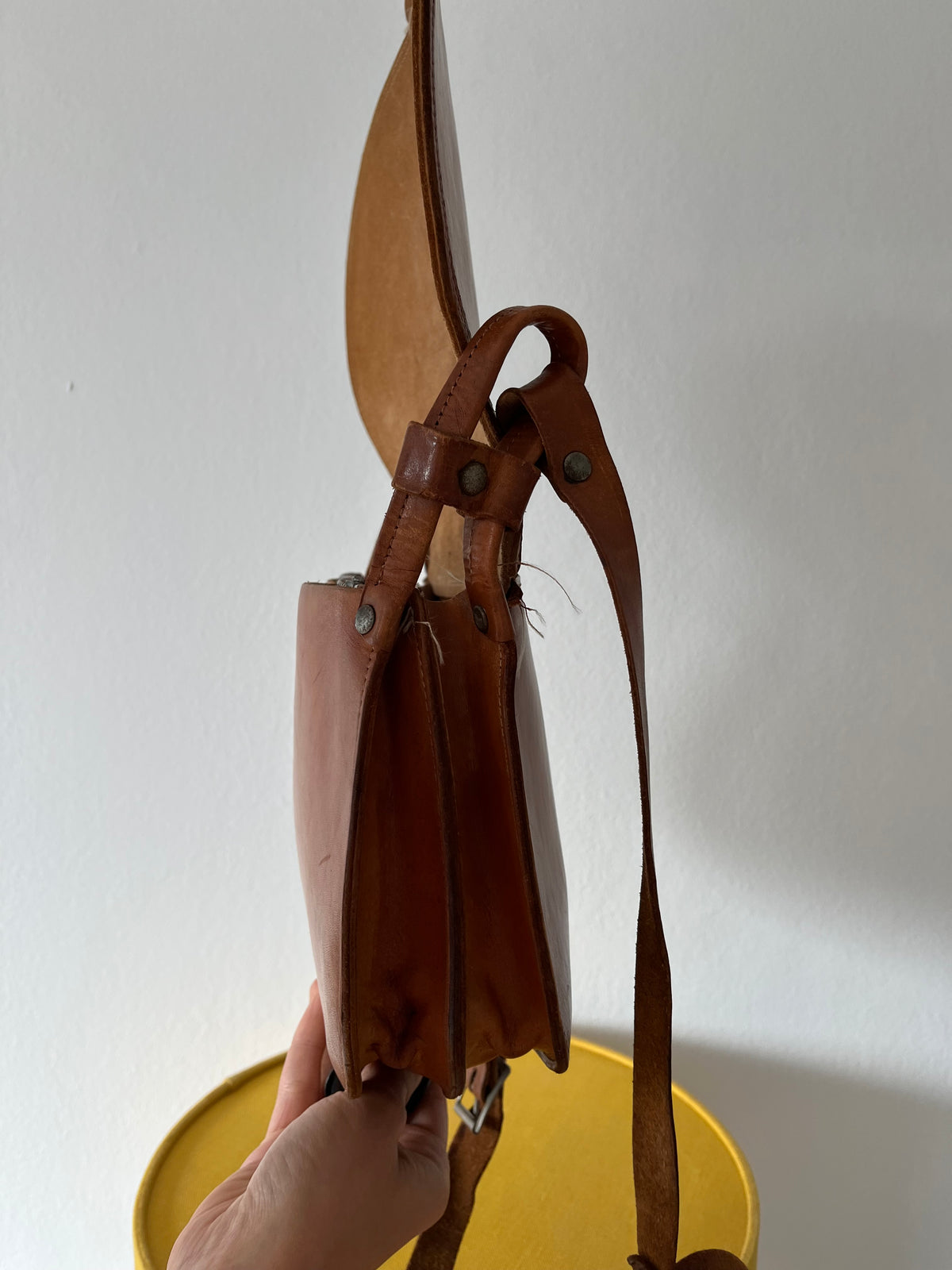A vintage brown leather saddle