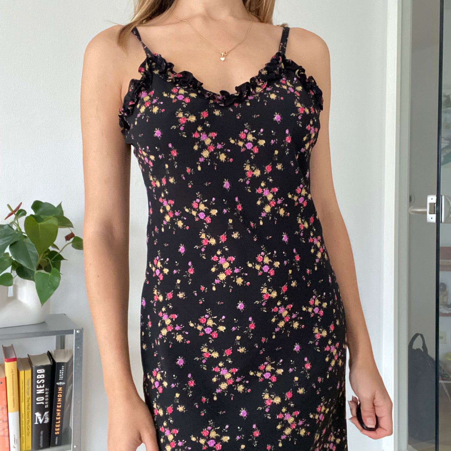 Black flower dress