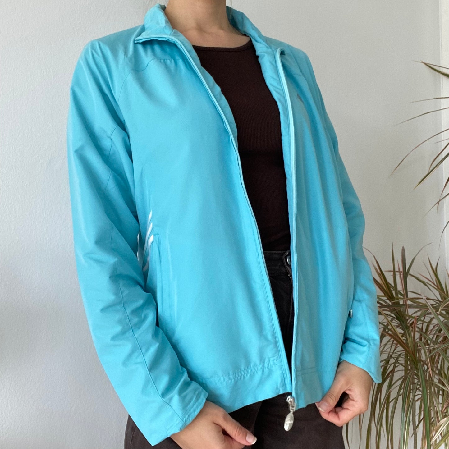 Turquoise Lightweight Zip Jacket Women’s Sportswear Windbreaker