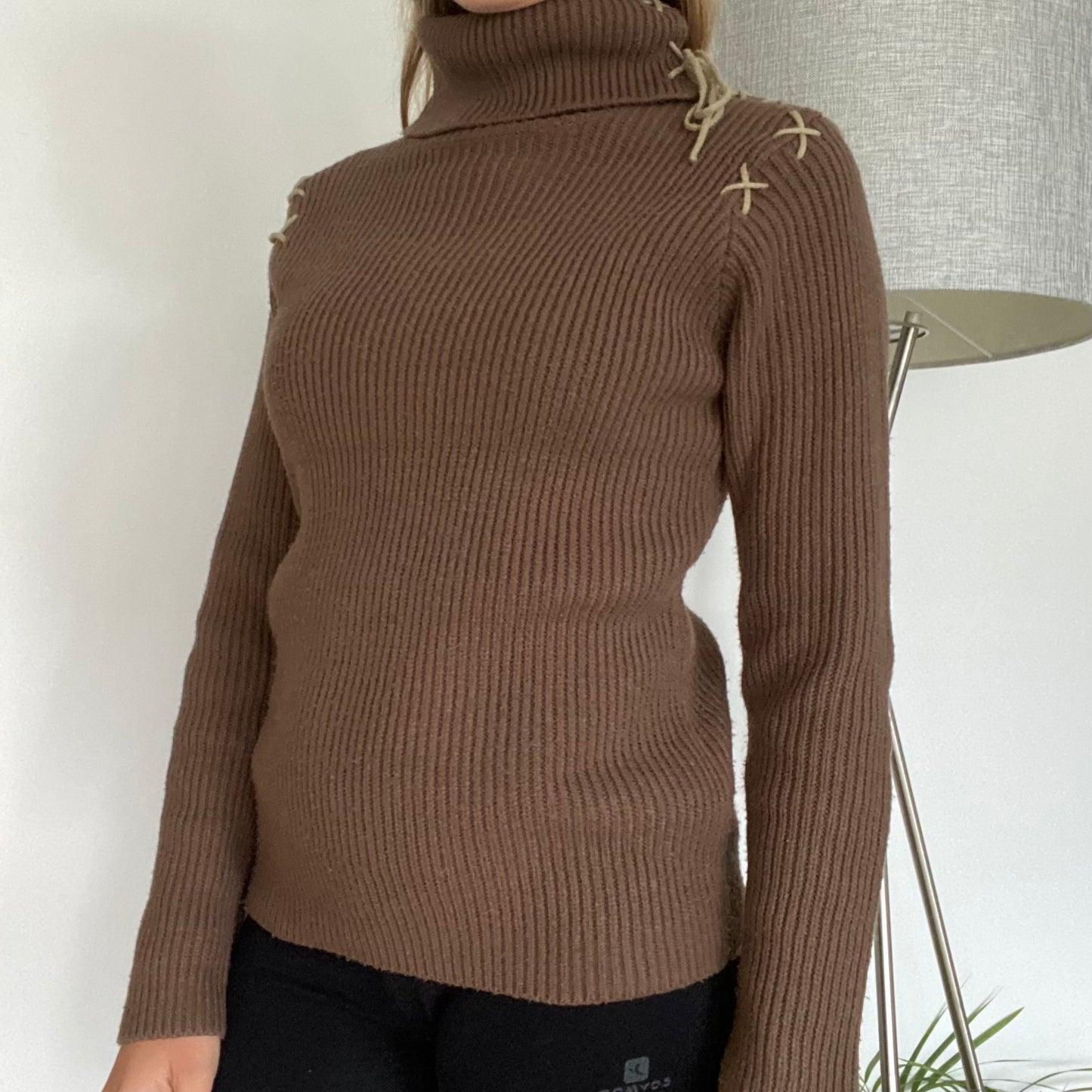Brown turtleneck pullover