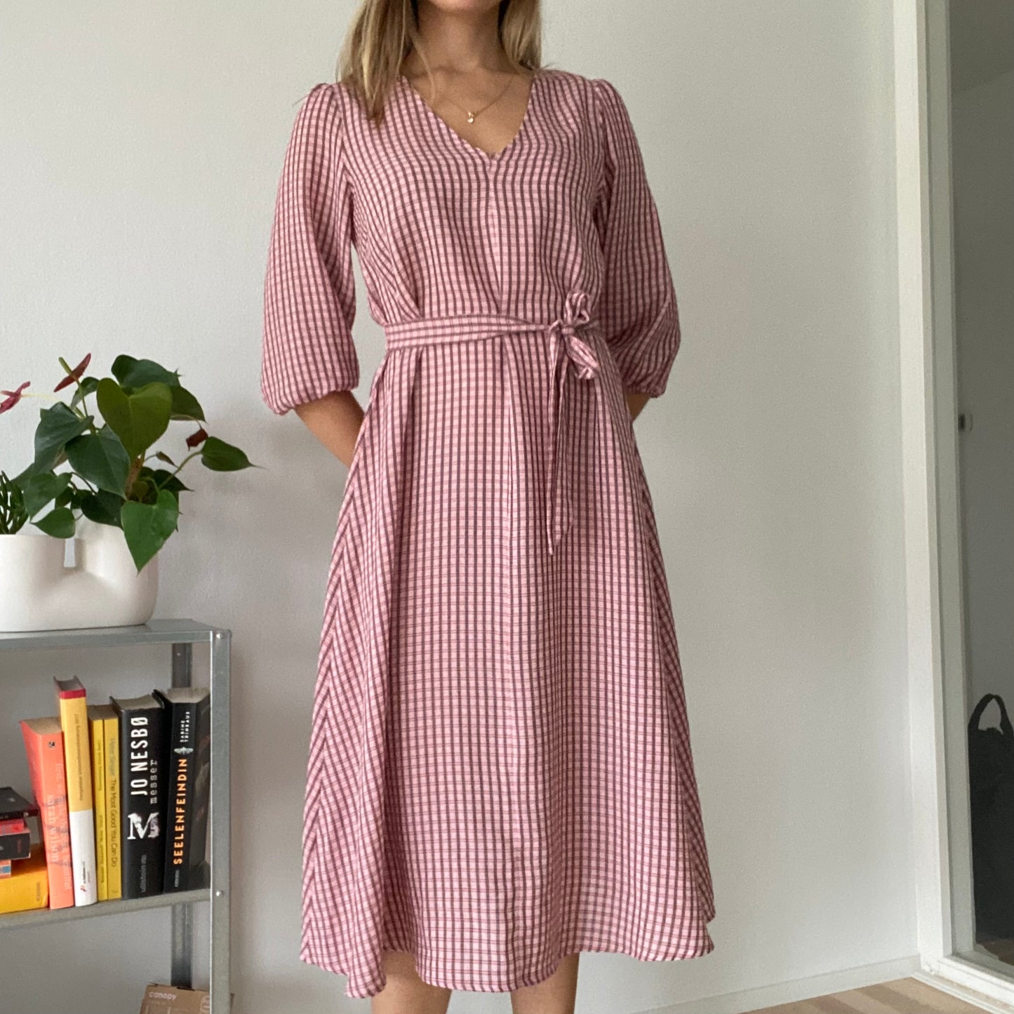 Midi pink picnic dress