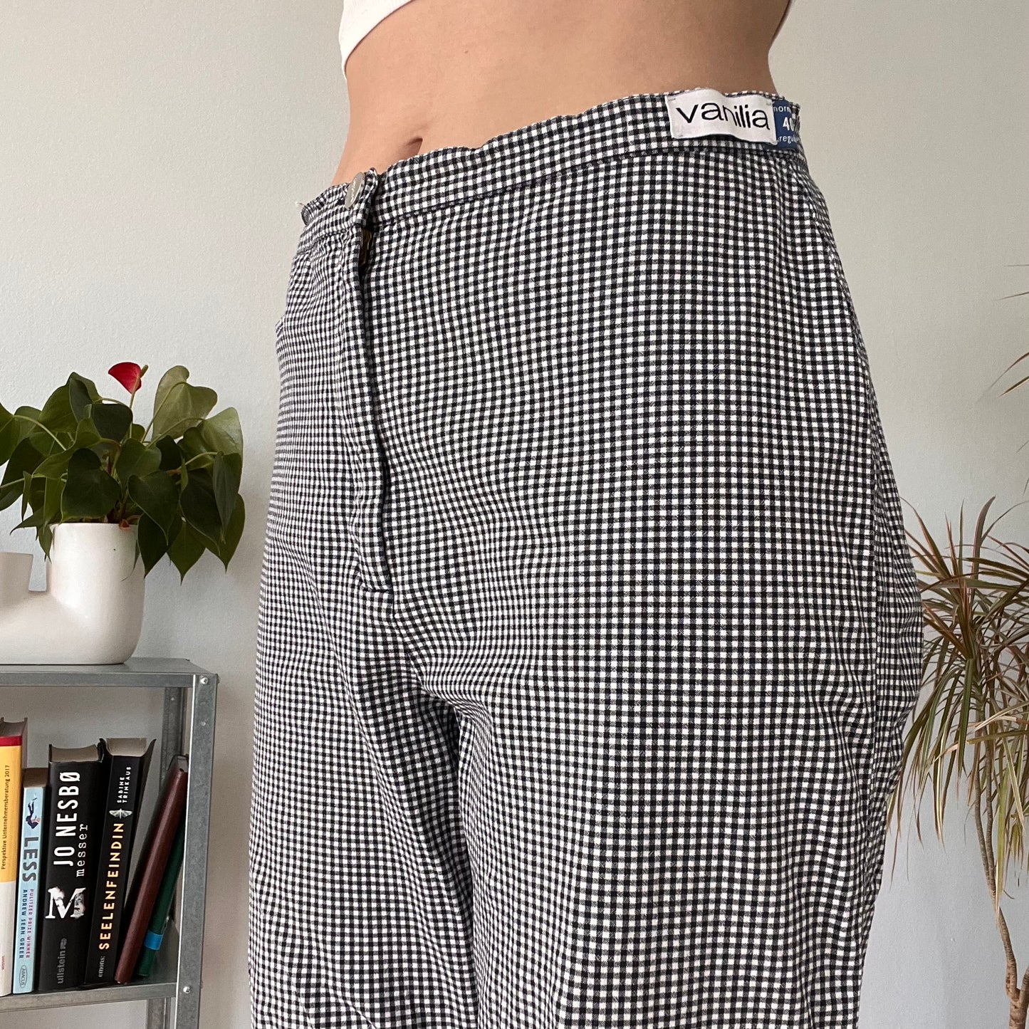 Gingham picnic pants French Riviera size 40