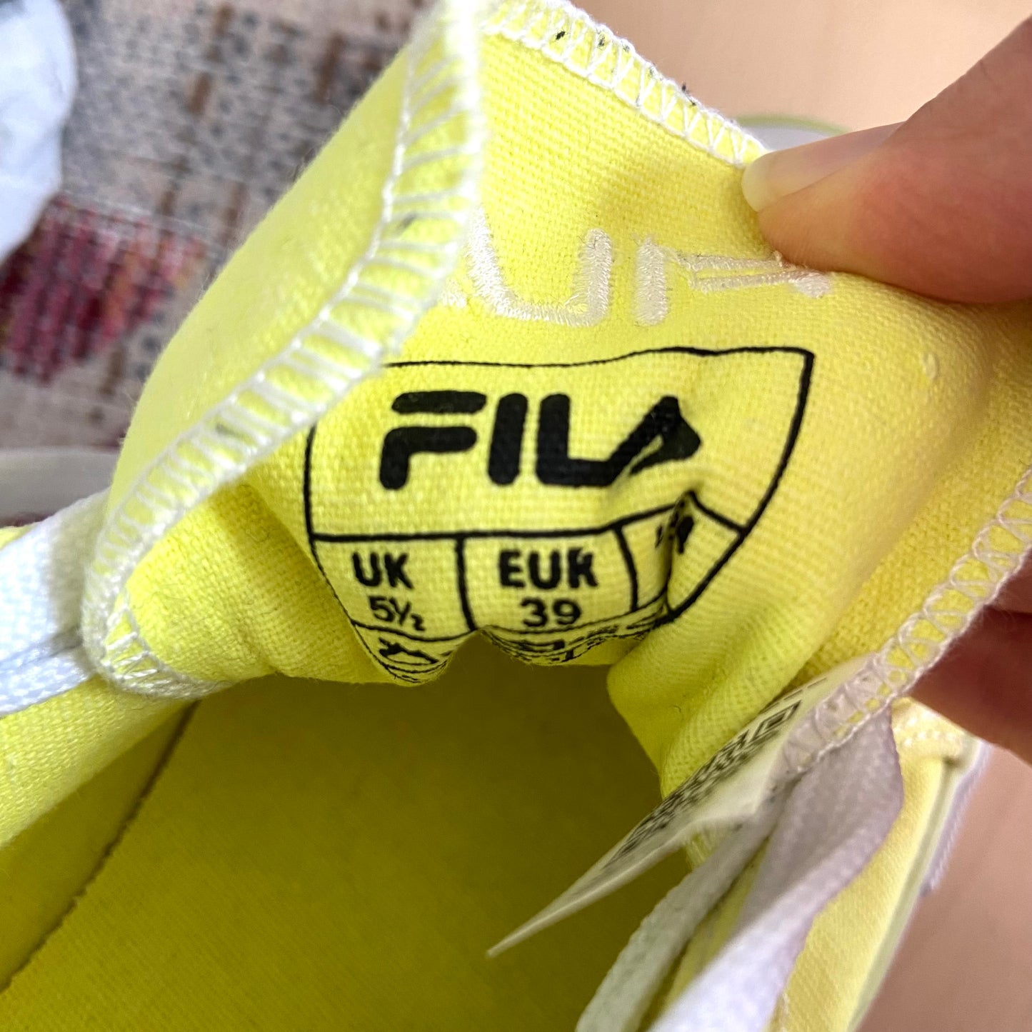 Yellow fila sneakers