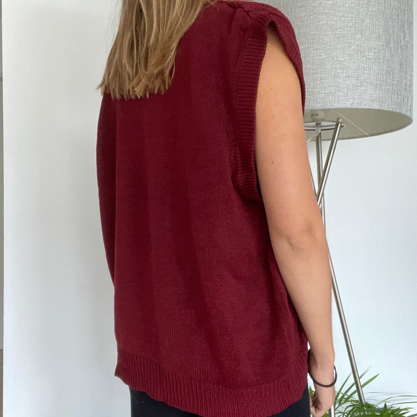 Burgundy loose vest