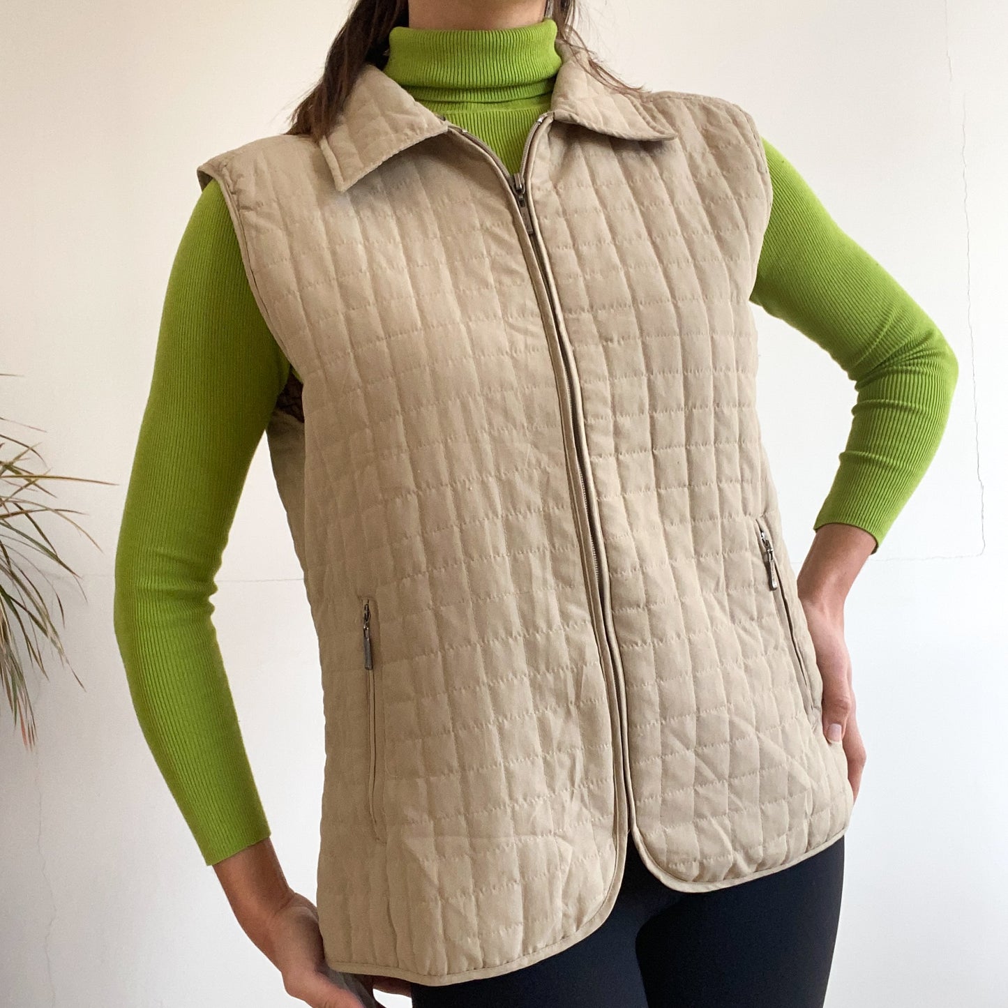 Beige Quilted Vest – EU 38/40
