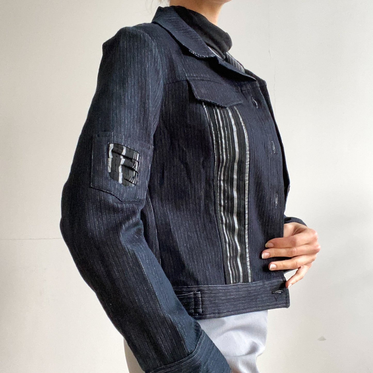 Jacket shirt jeans blue stripped