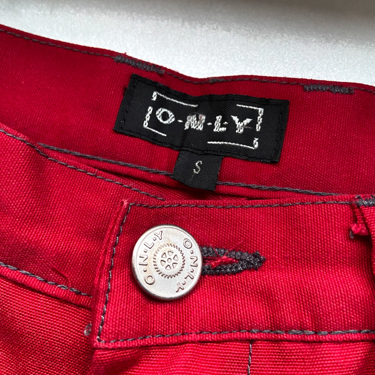 Red jeans from the brand only ends size S