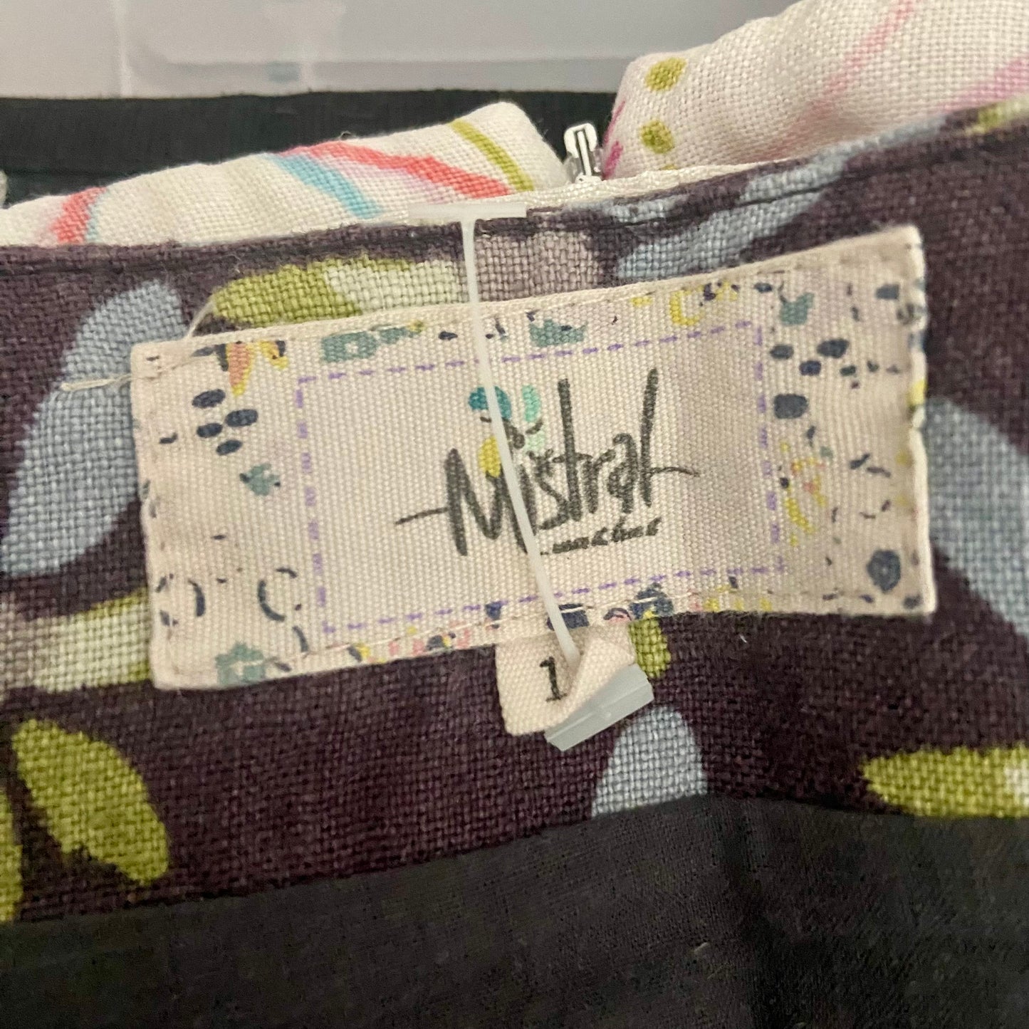 Midi linen patterned skirt