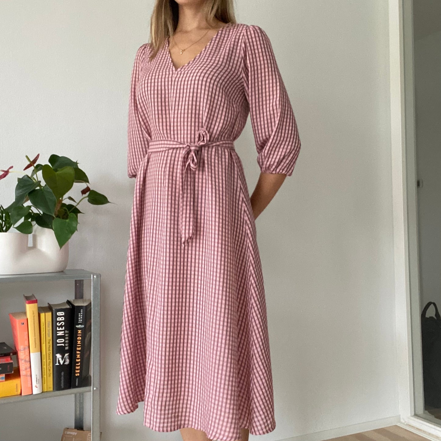 Midi pink picnic dress