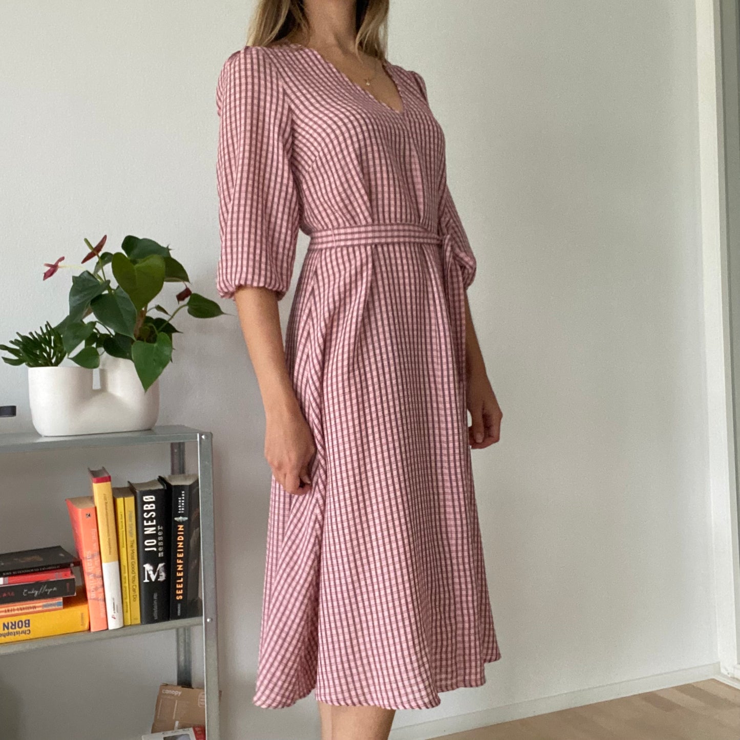 Midi pink picnic dress