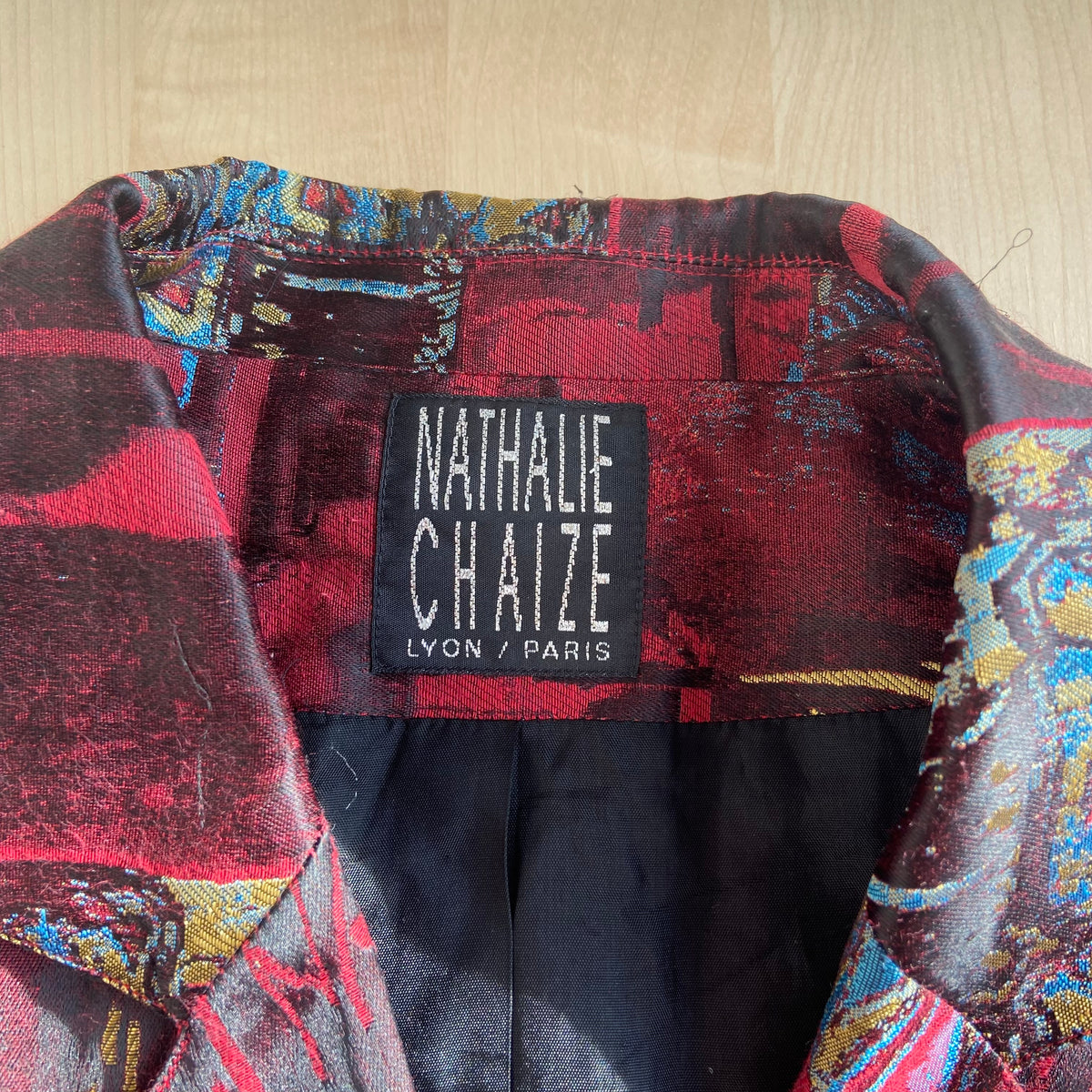 Nathalie Chaize Paris Red Abstract Blazer Jacket