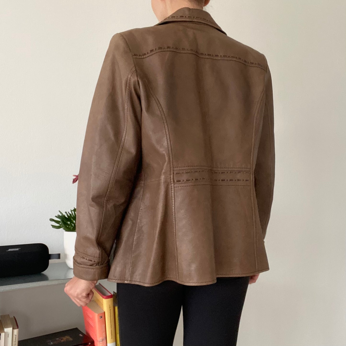 Brown leather jacket