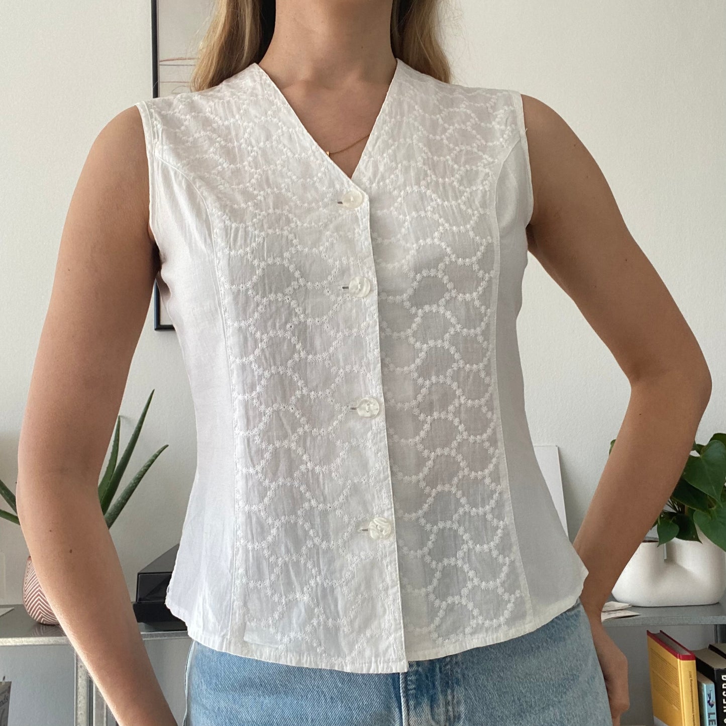 Cotton white summer top- size 36