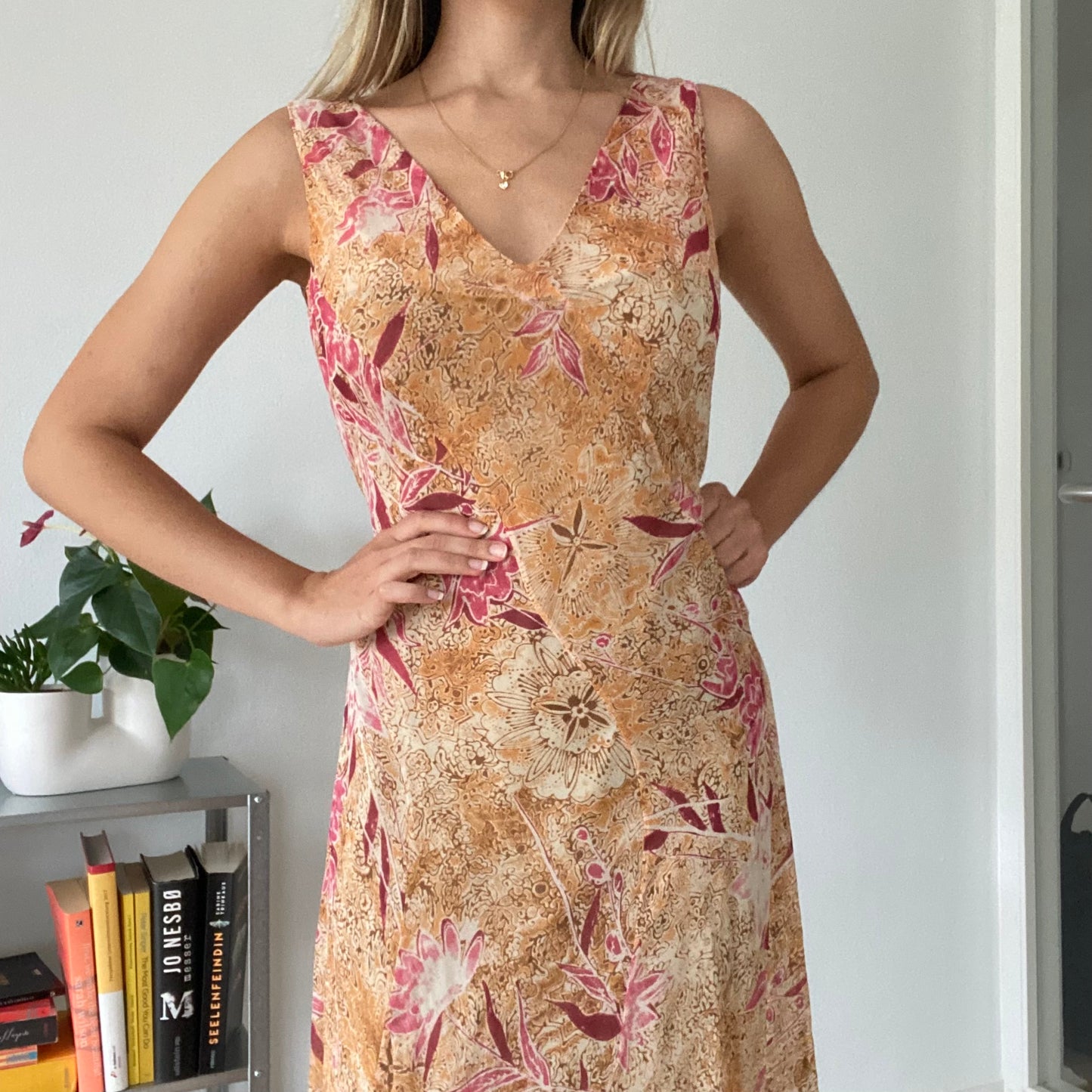 Silk midi dress