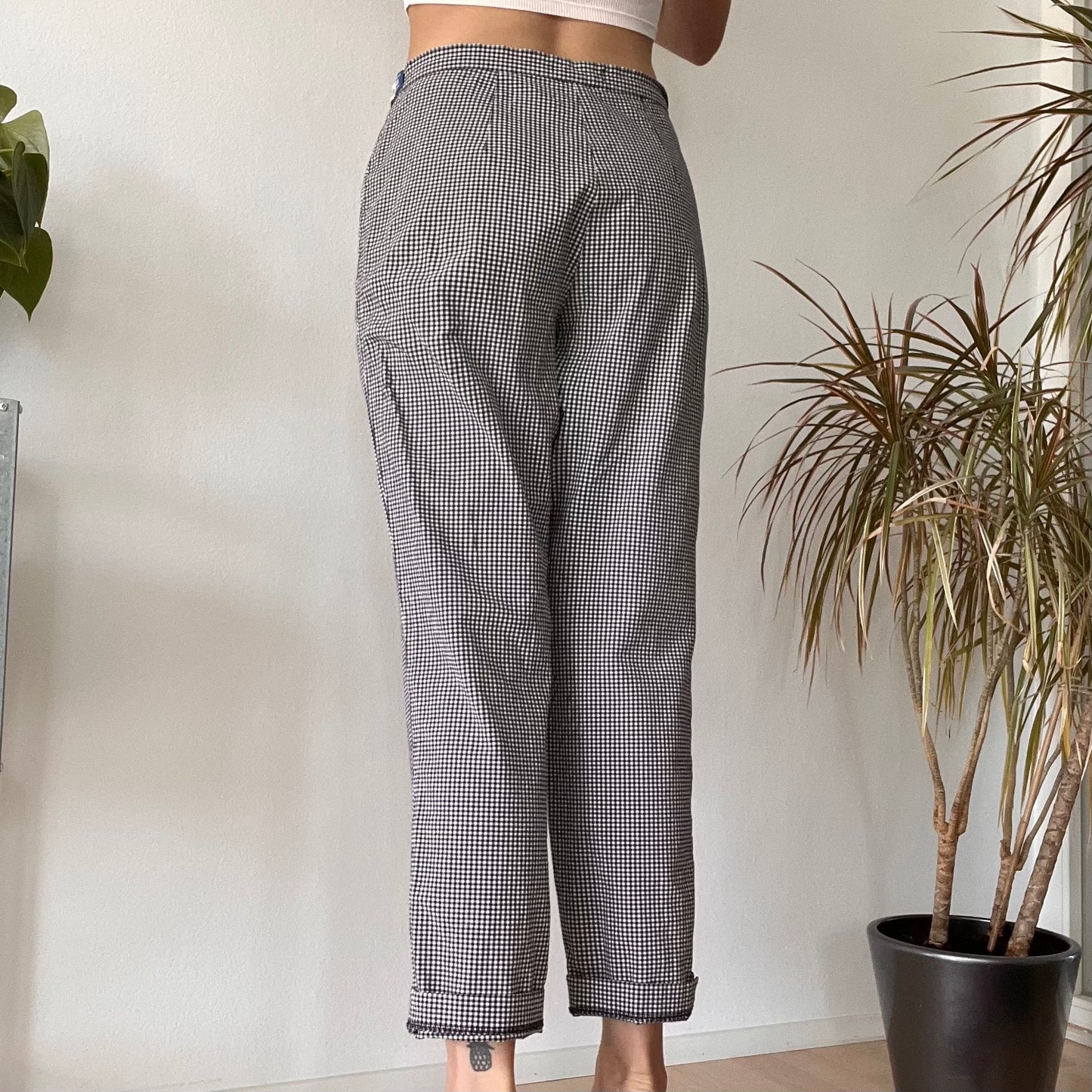 Gingham picnic pants French Riviera size 40