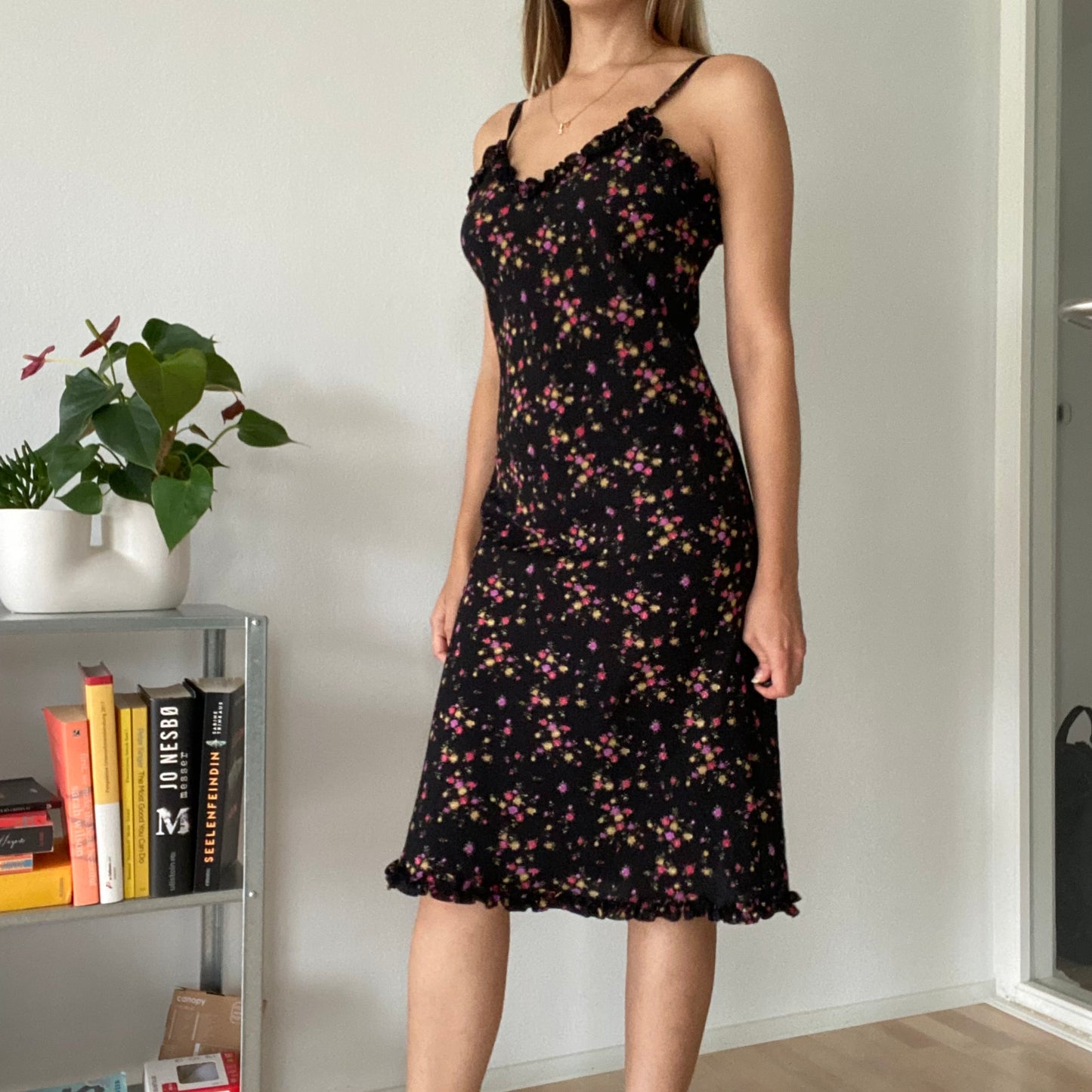 Black flower dress