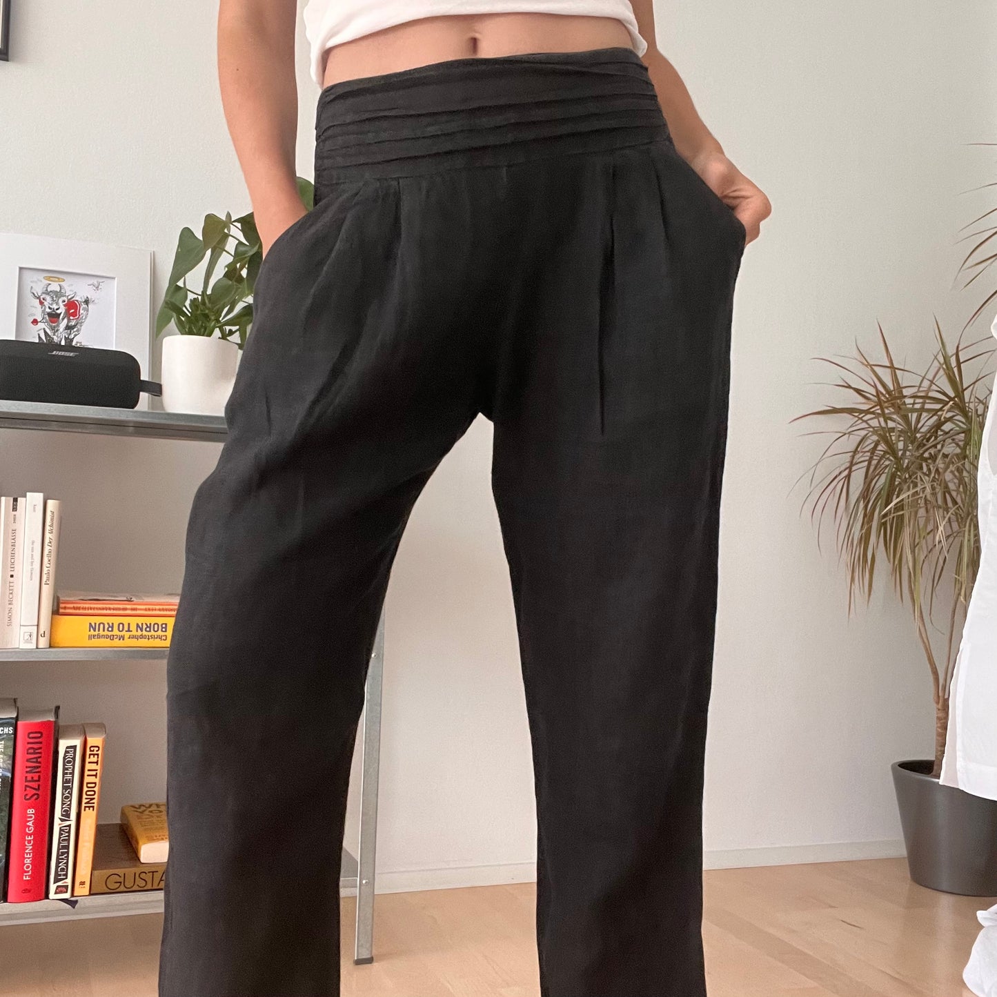 Linen Black pants- Size 38