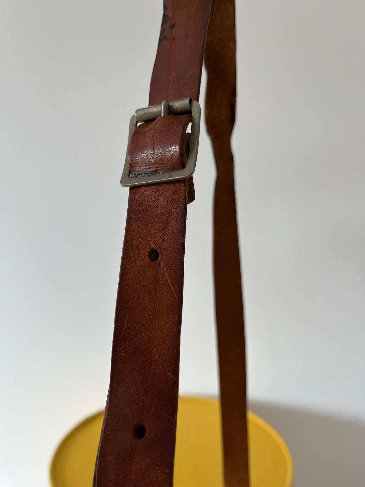 A vintage brown leather saddle