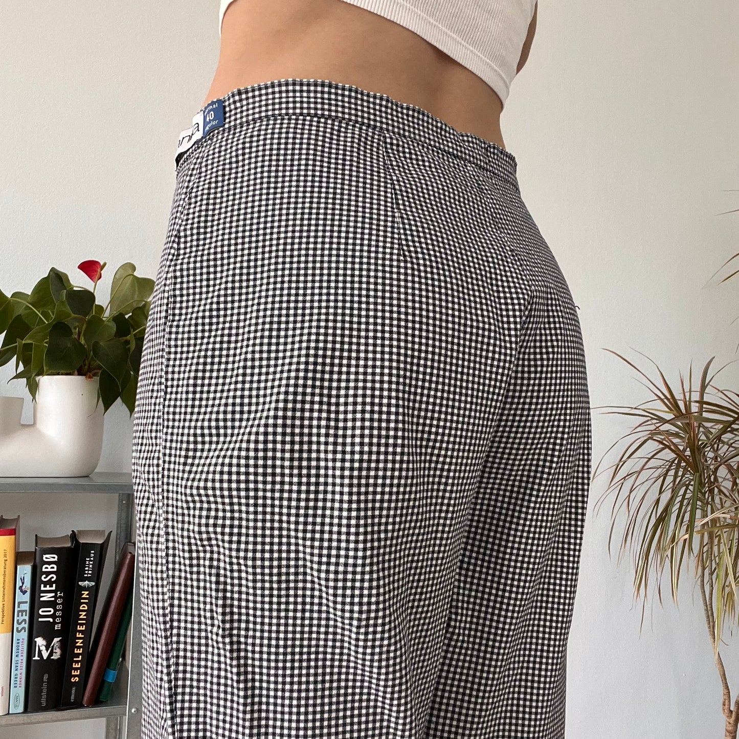 Gingham picnic pants French Riviera size 40