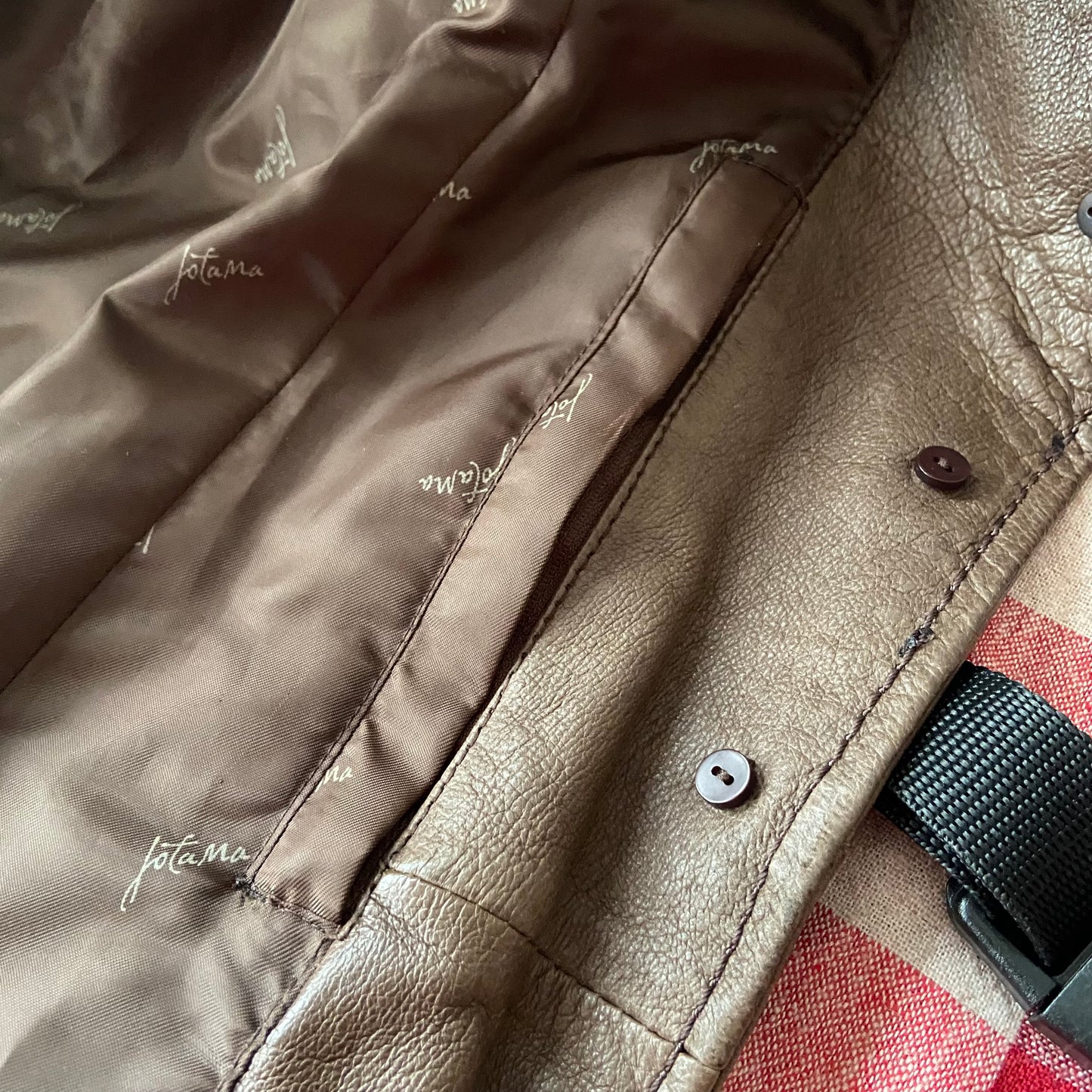 Brown leather jacket