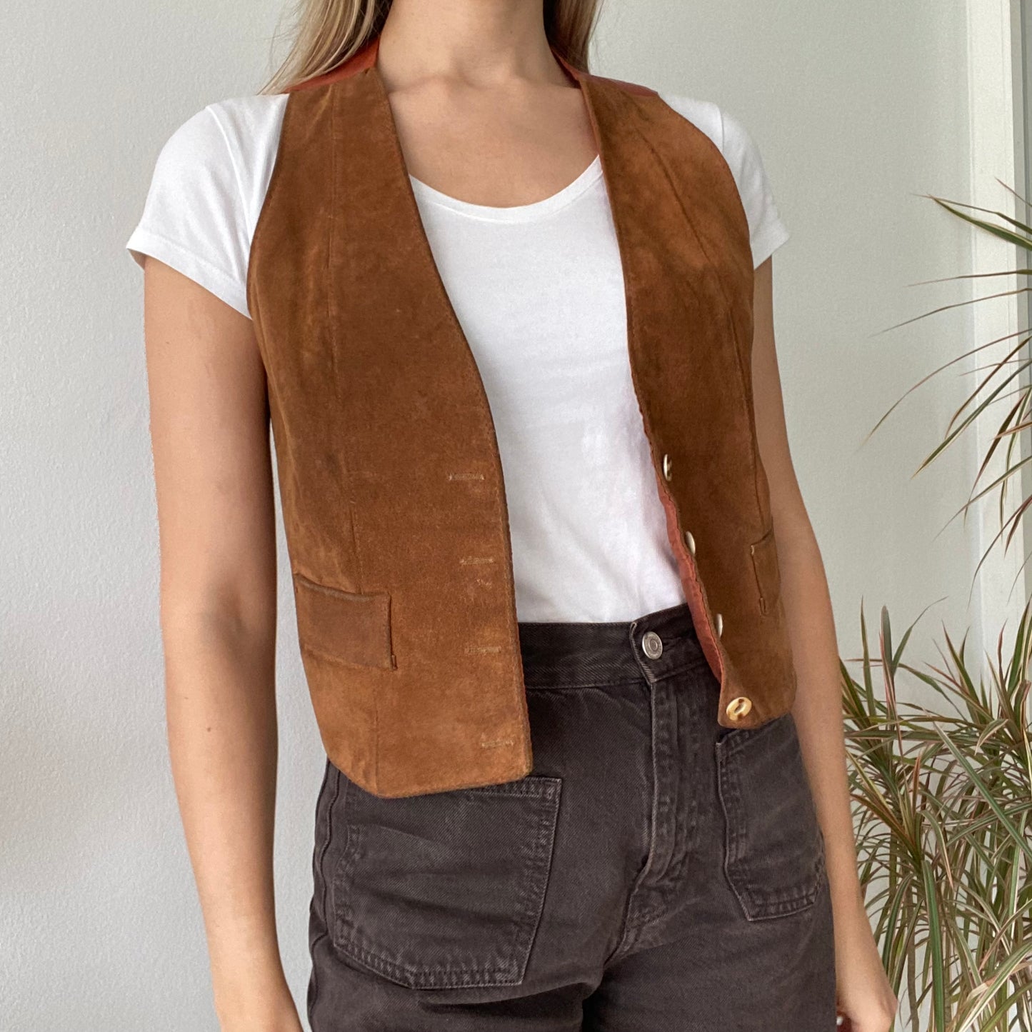 90s Leather vest