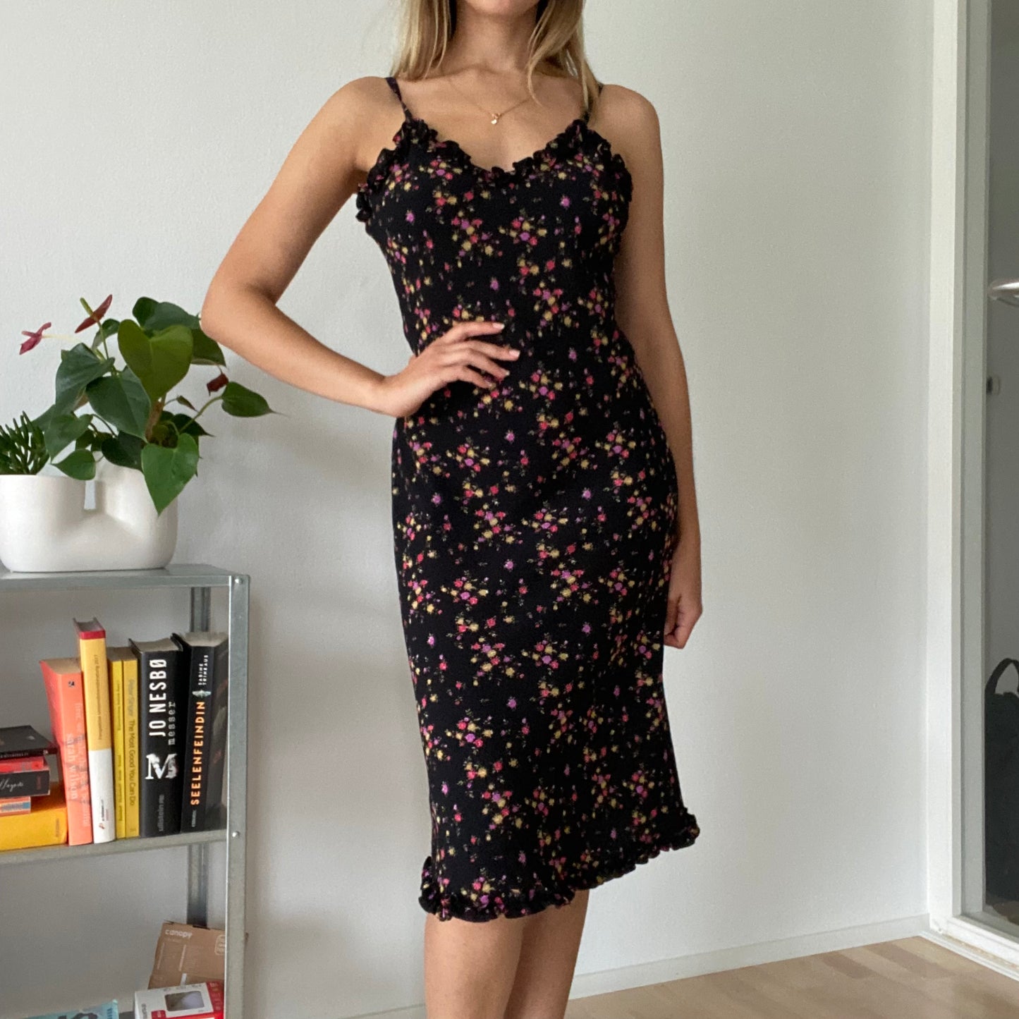 Black flower dress