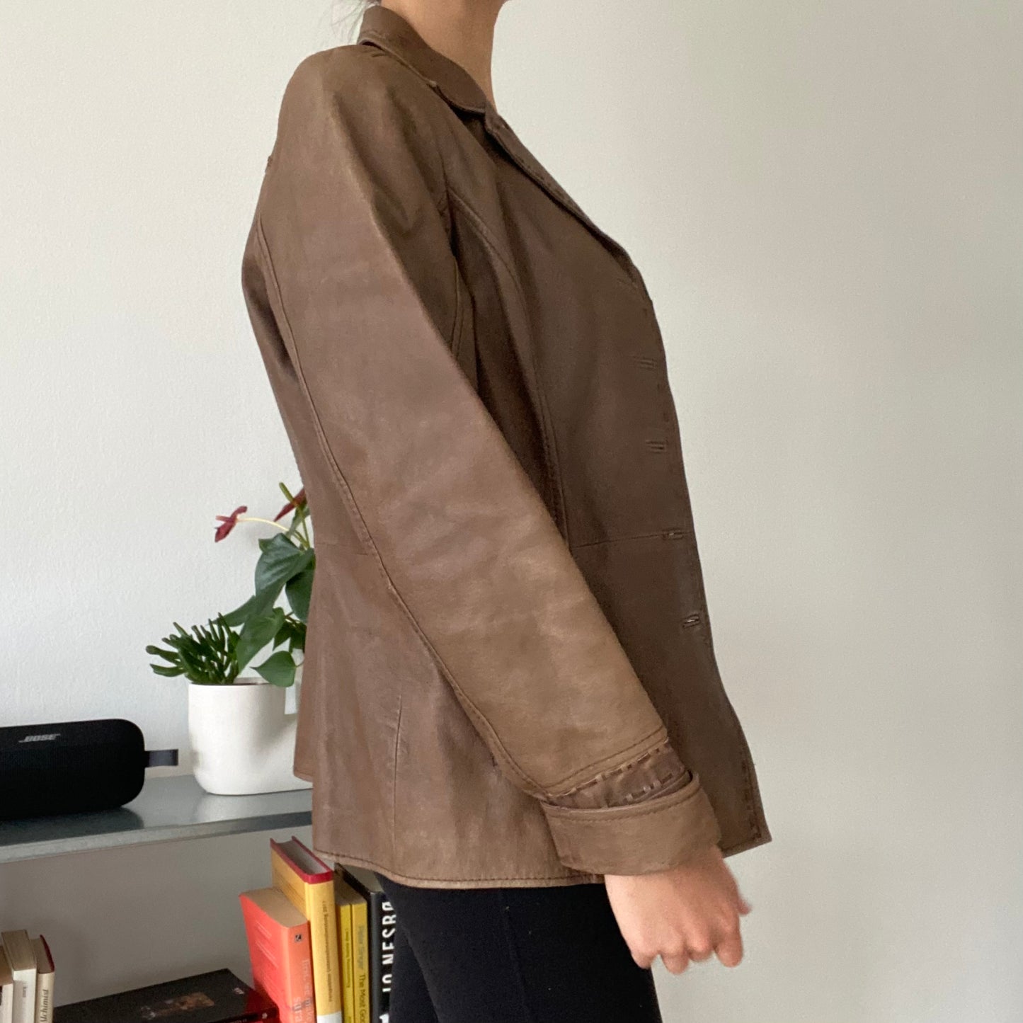 Brown leather jacket