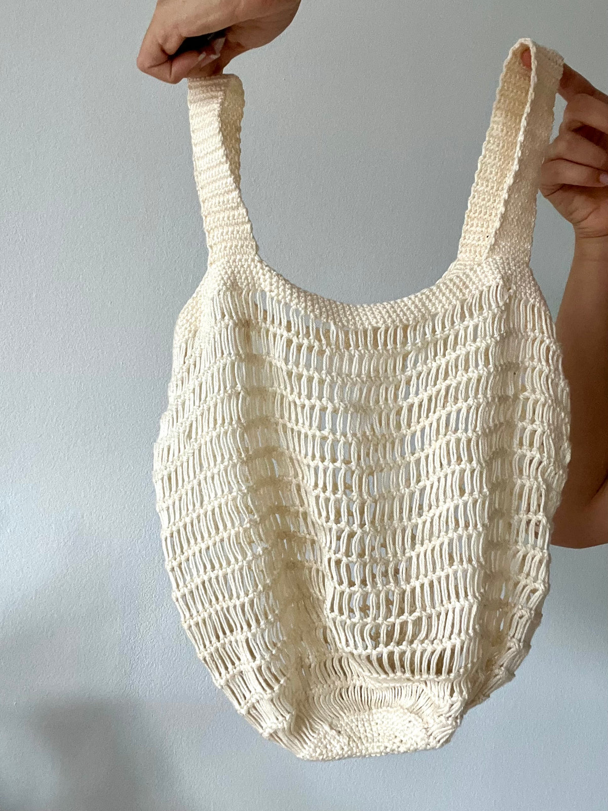 Vintage Cream Crochet Shoulder Bag
