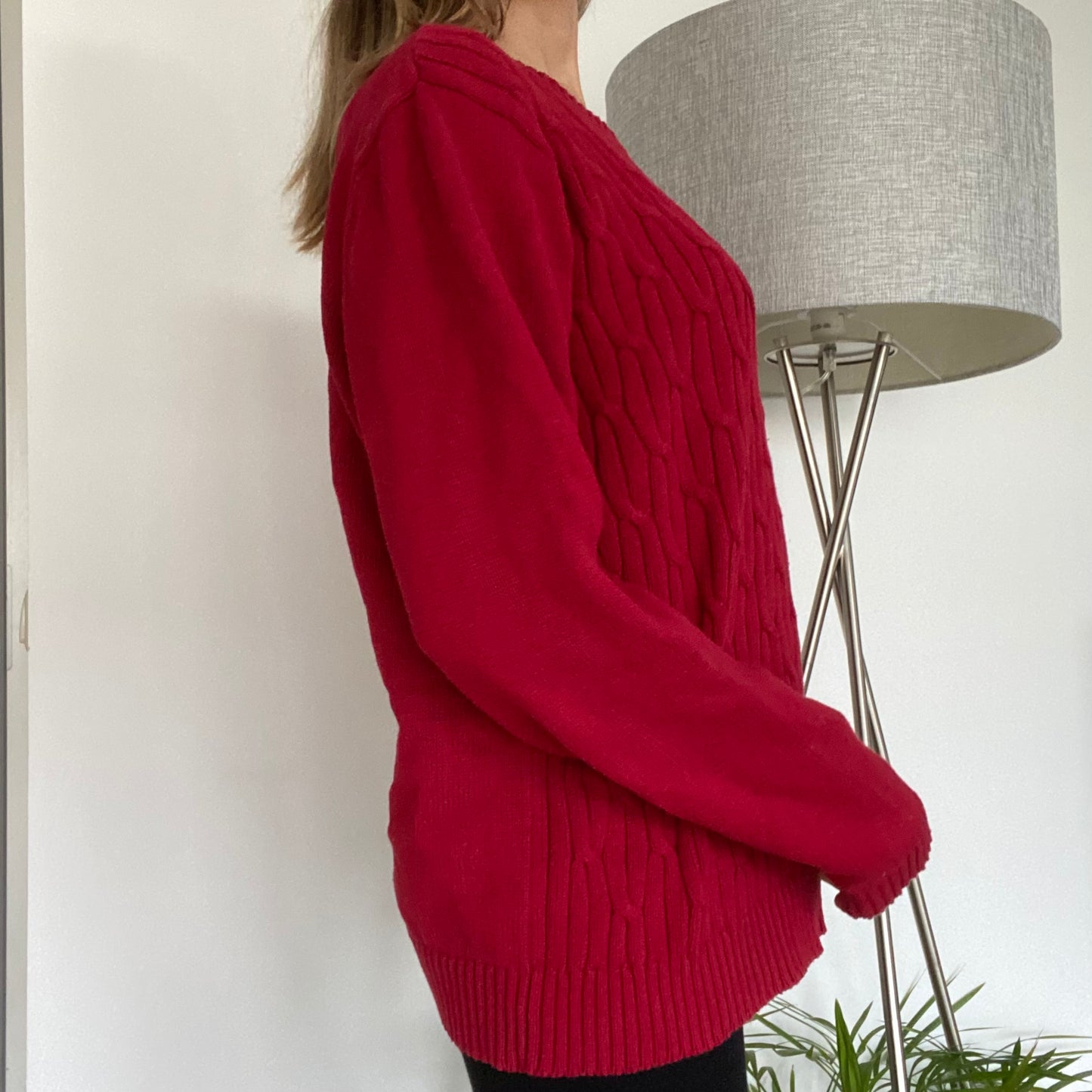 Red, chunky pullover