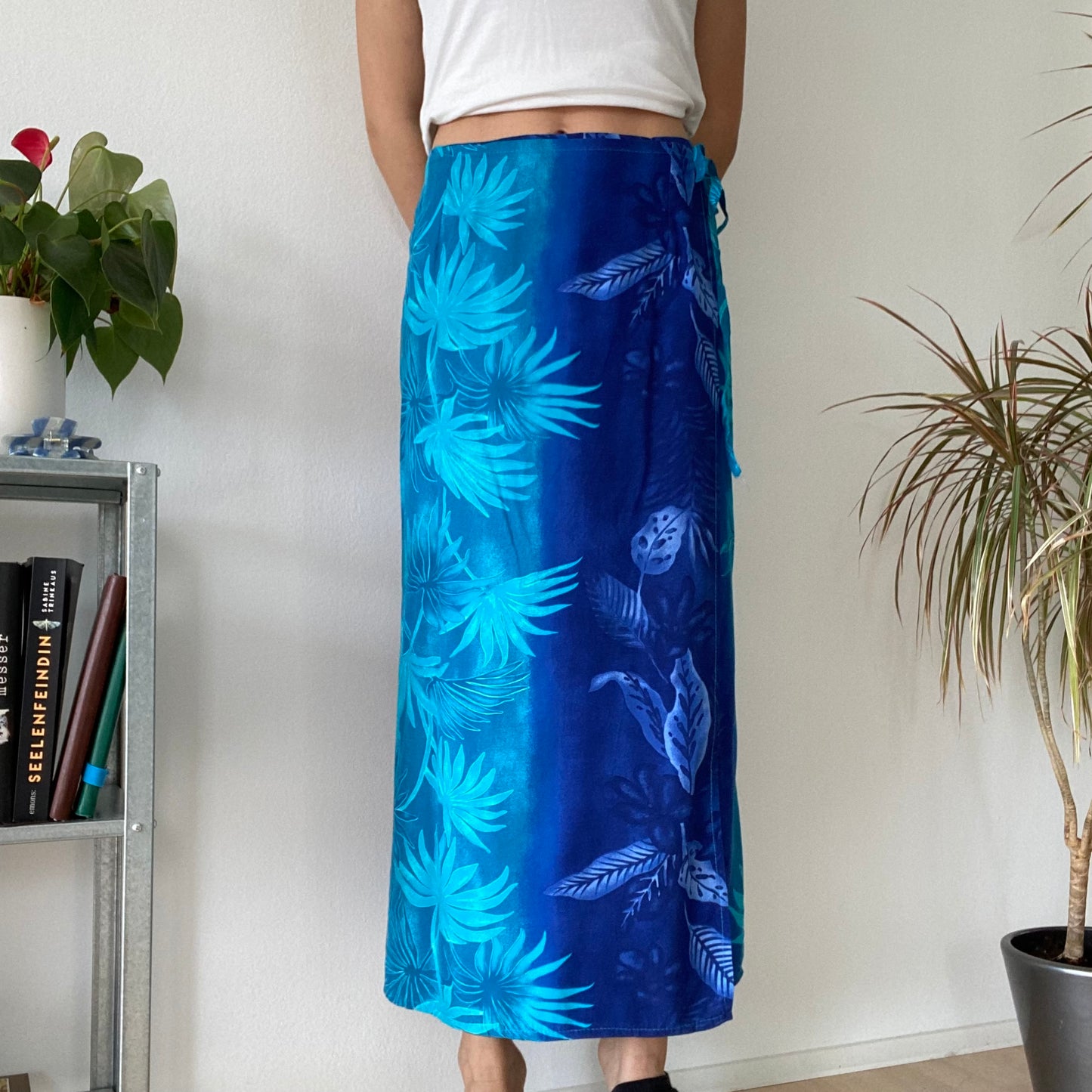 Wrap blue long skirt