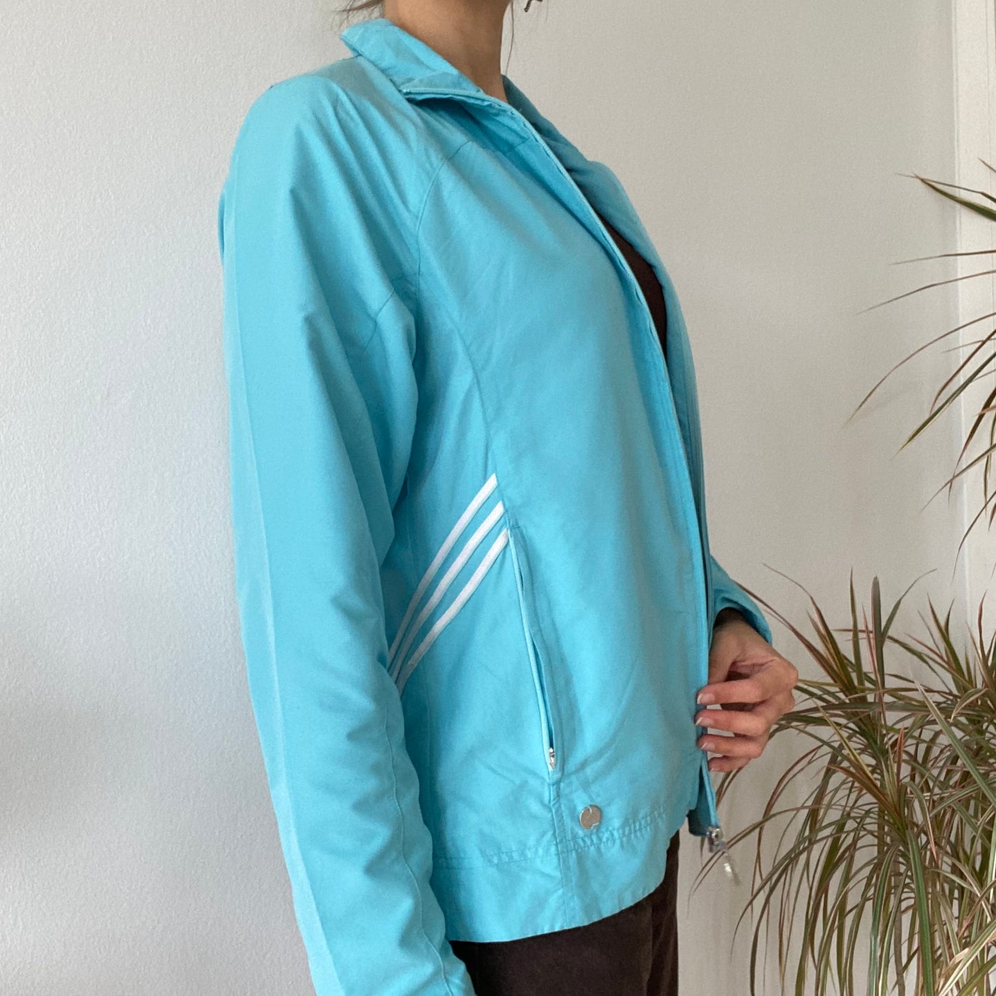 Turquoise Lightweight Zip Jacket Women’s Sportswear Windbreaker