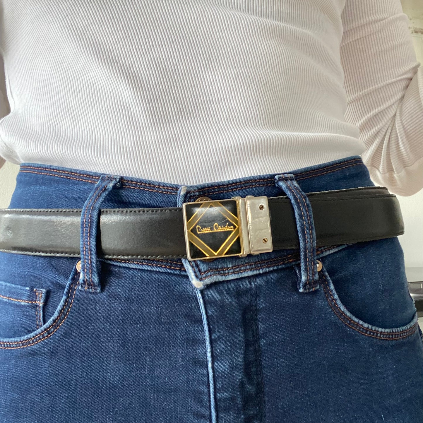 Pierre Cardin black leather belt