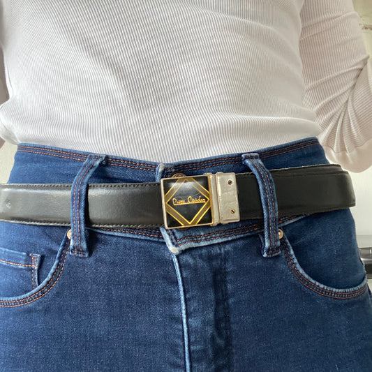 Pierre Cardin black leather belt