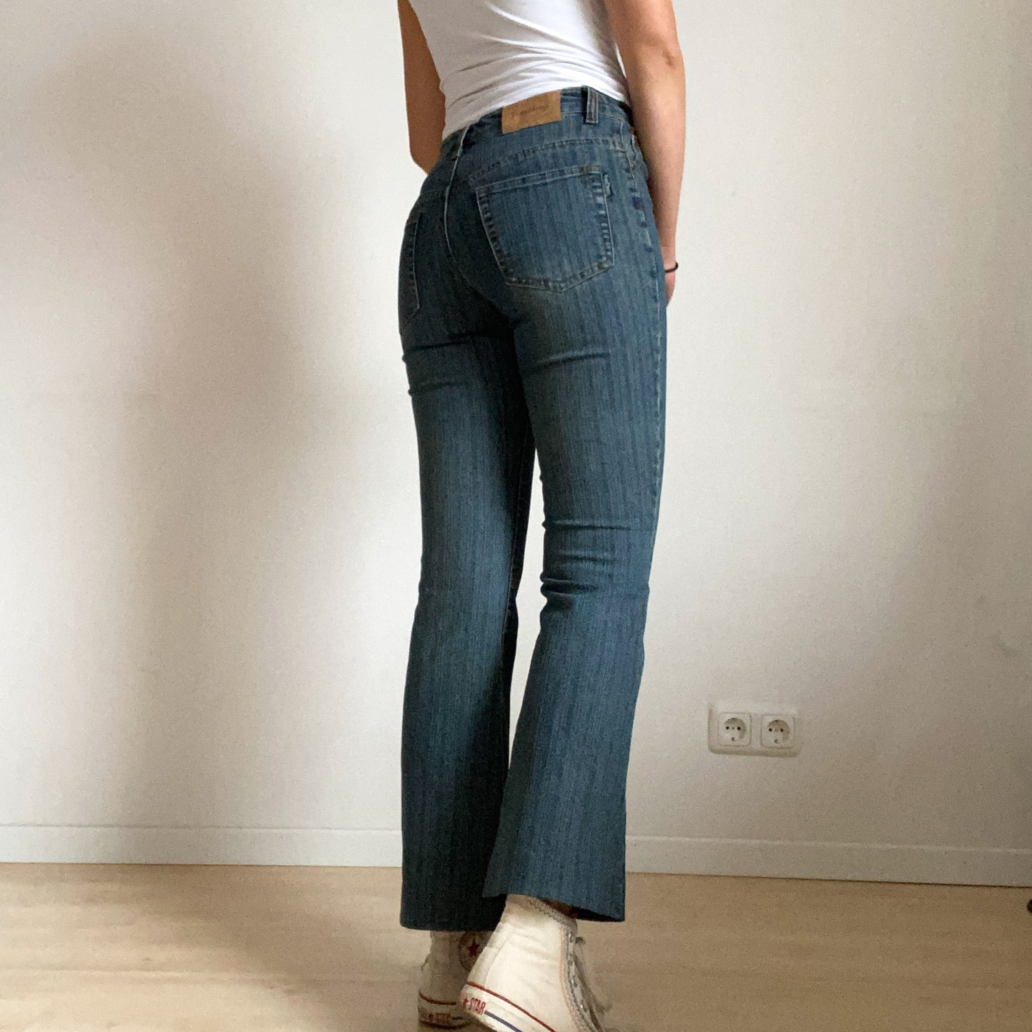 Vintage jeans, blue wash cotton.