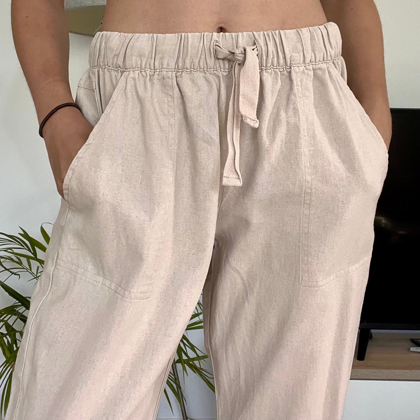 Blind date Linen trousers-Size M