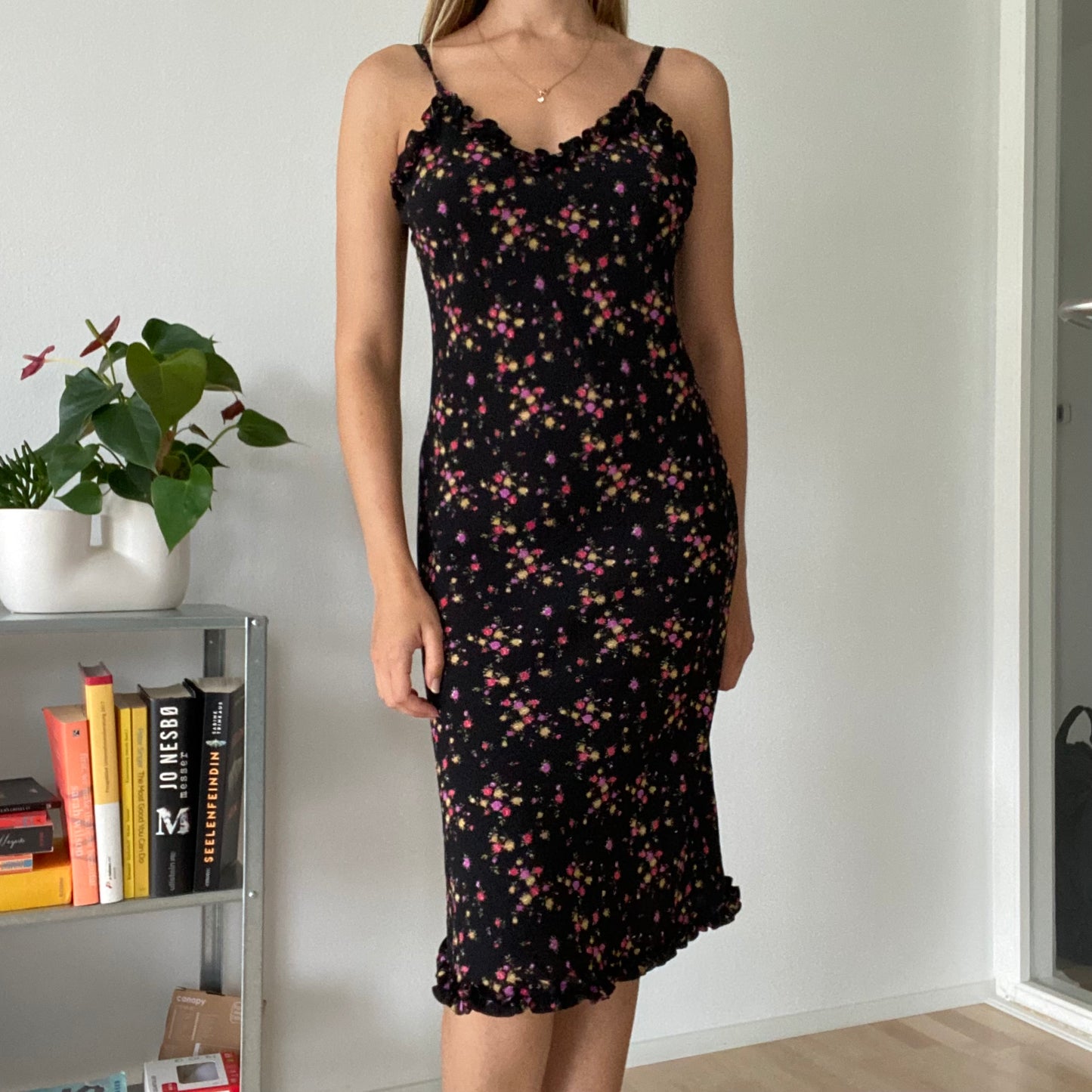 Black flower dress