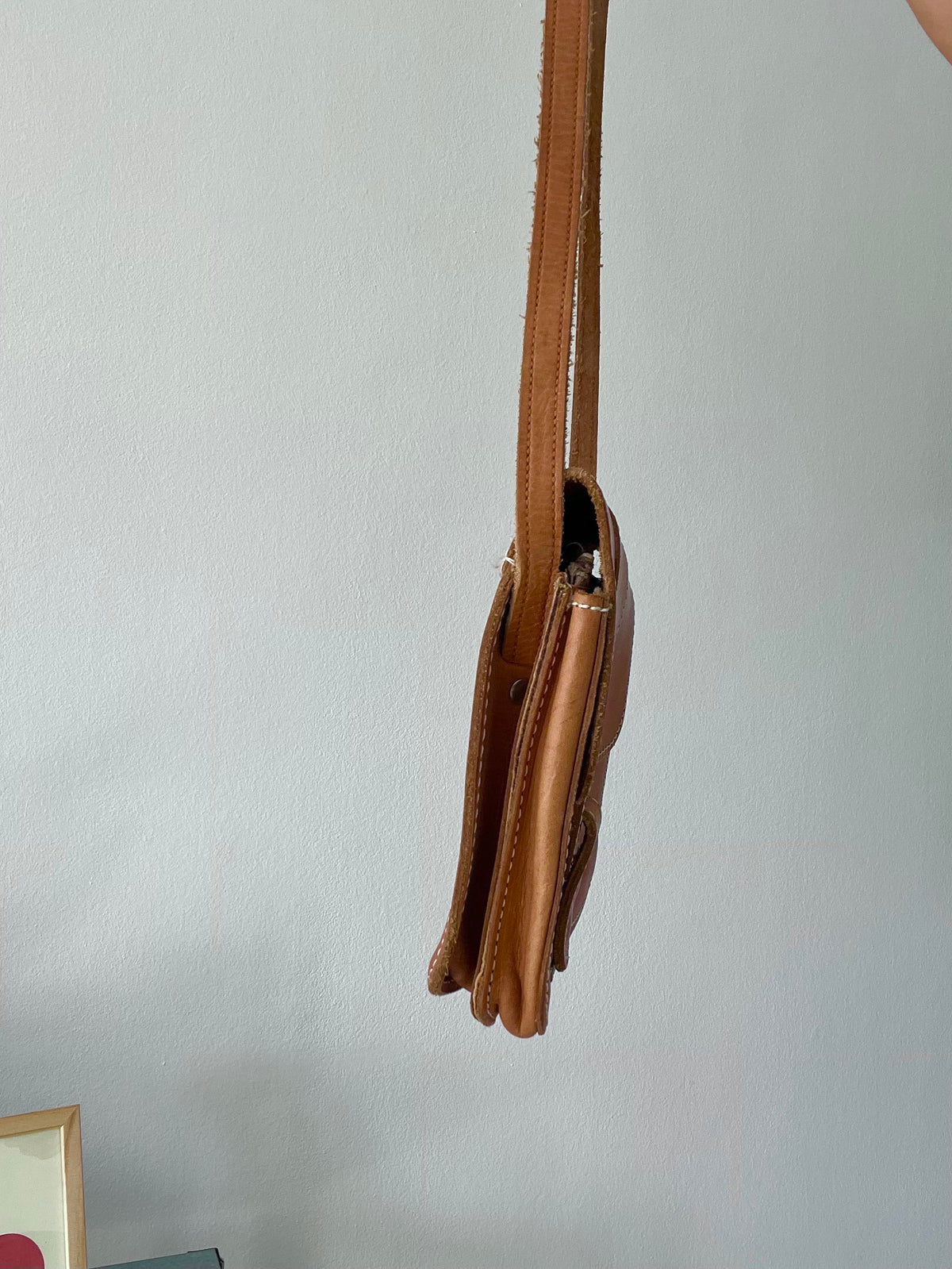 Brown Leather Crossbody Bag Small Satchel Shoulder Bag