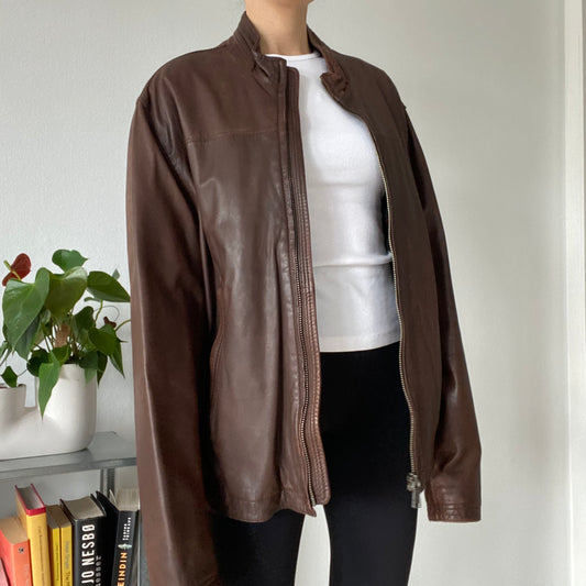 Brown leather jacket Men size