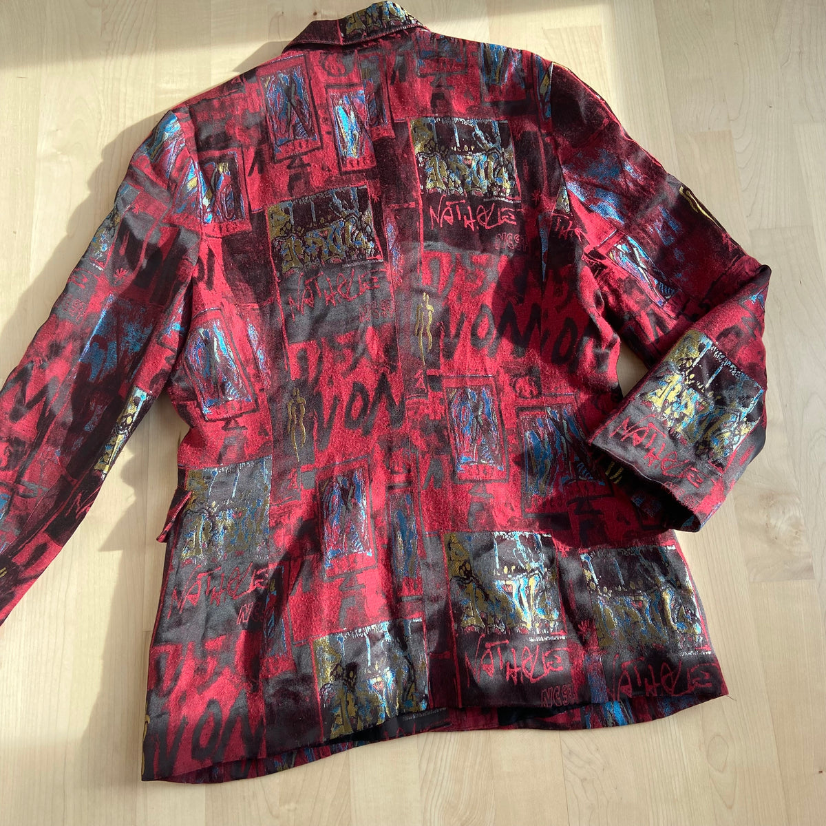 Nathalie Chaize Paris Red Abstract Blazer Jacket