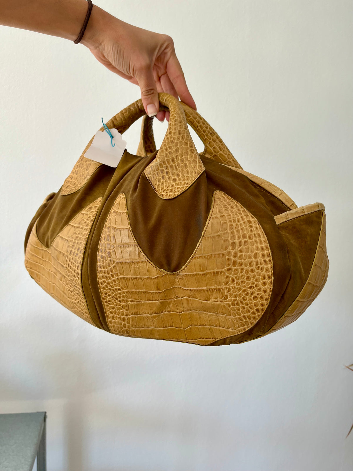 Vintage Brown Embossed Leather Bag