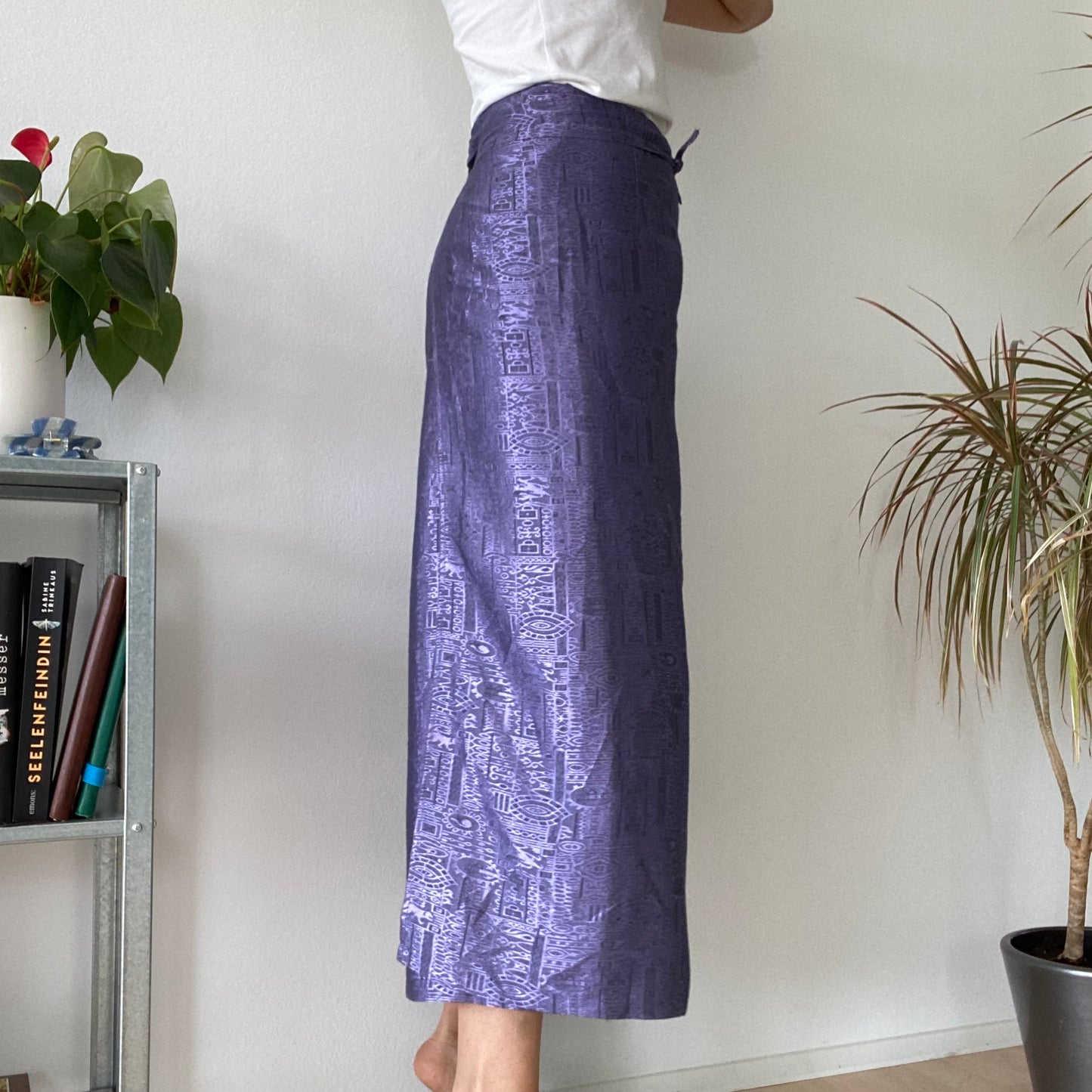 Purple silk pants