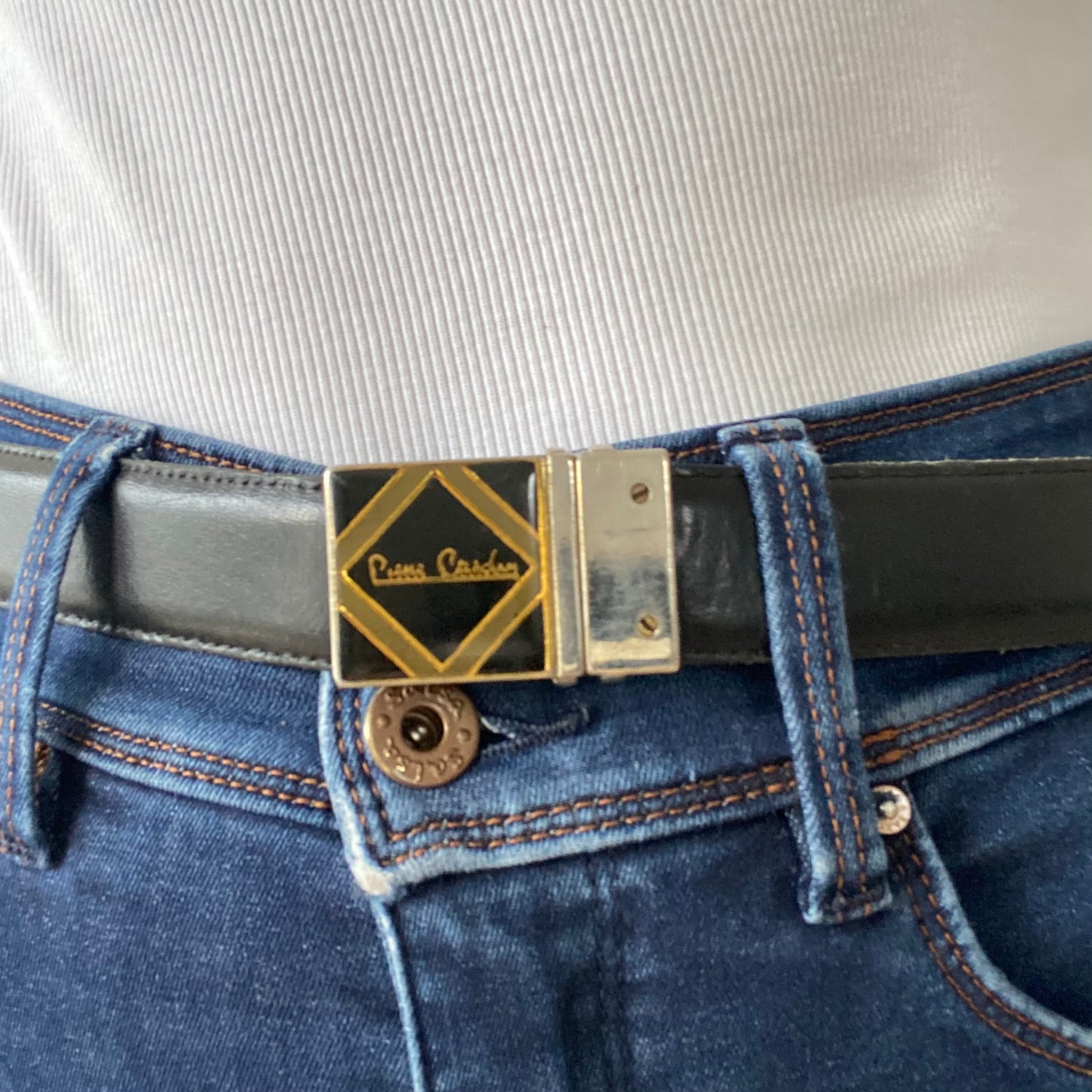 Pierre Cardin black leather belt