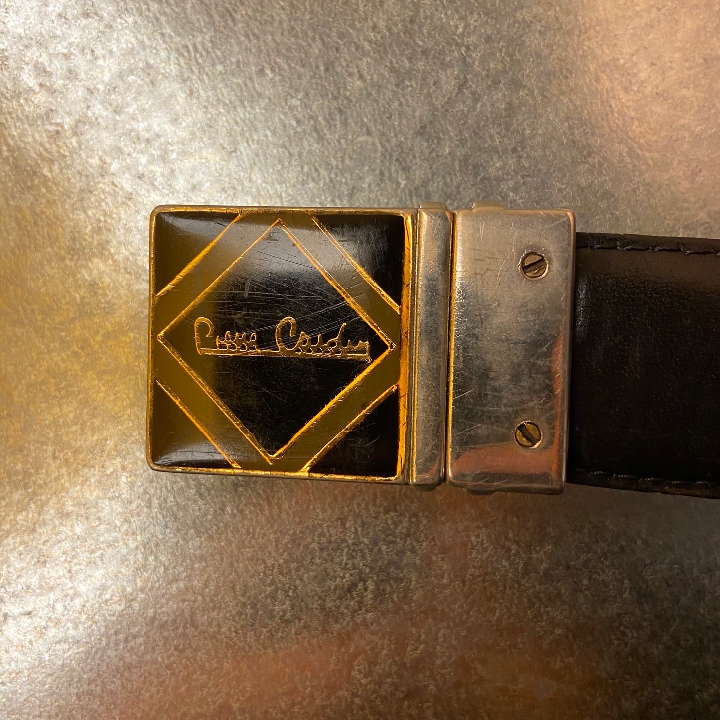 Pierre Cardin black leather belt