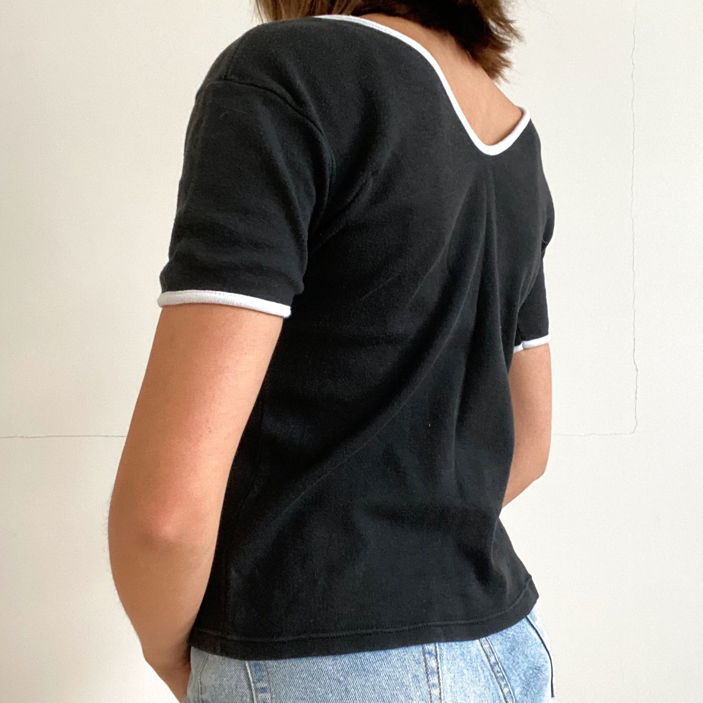 Black and White Flower Top