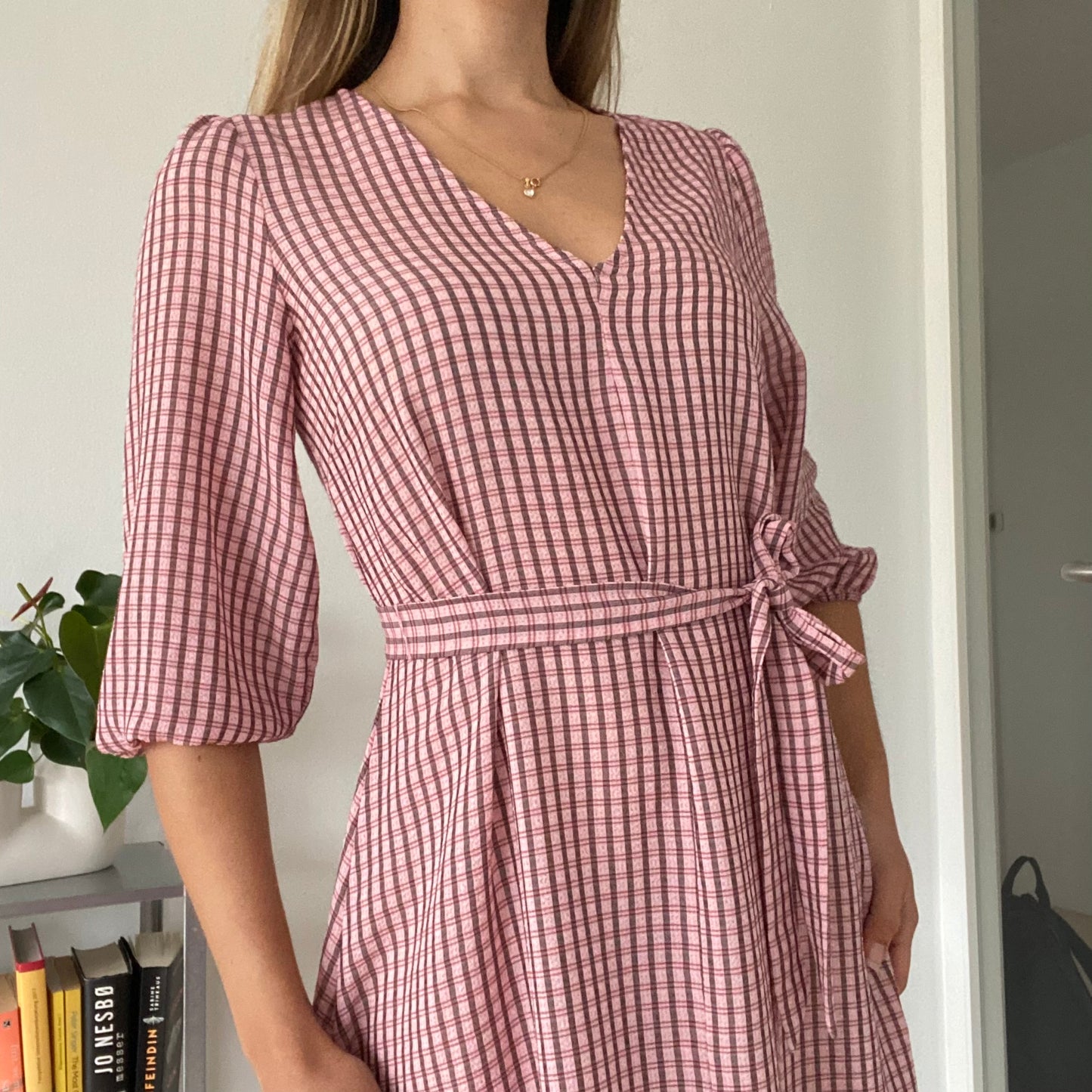 Midi pink picnic dress