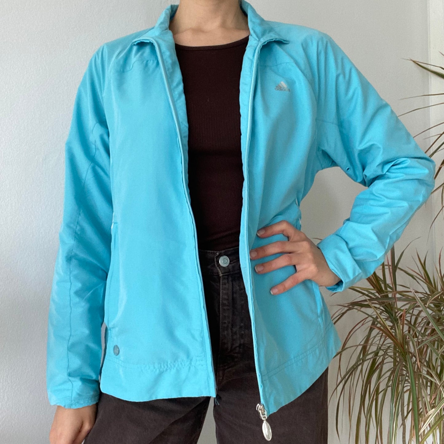 Turquoise Lightweight Zip Jacket Women’s Sportswear Windbreaker