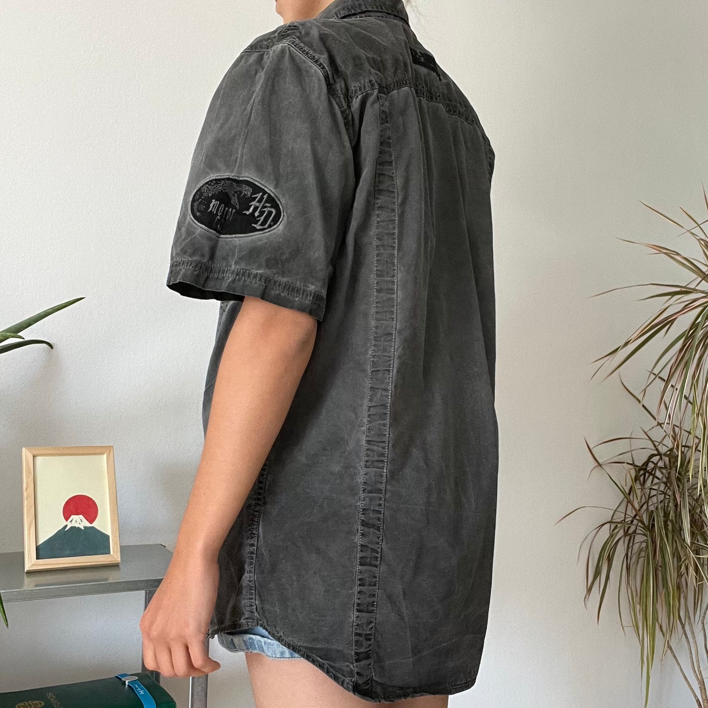 Harley Davidson, gray shirt-size M