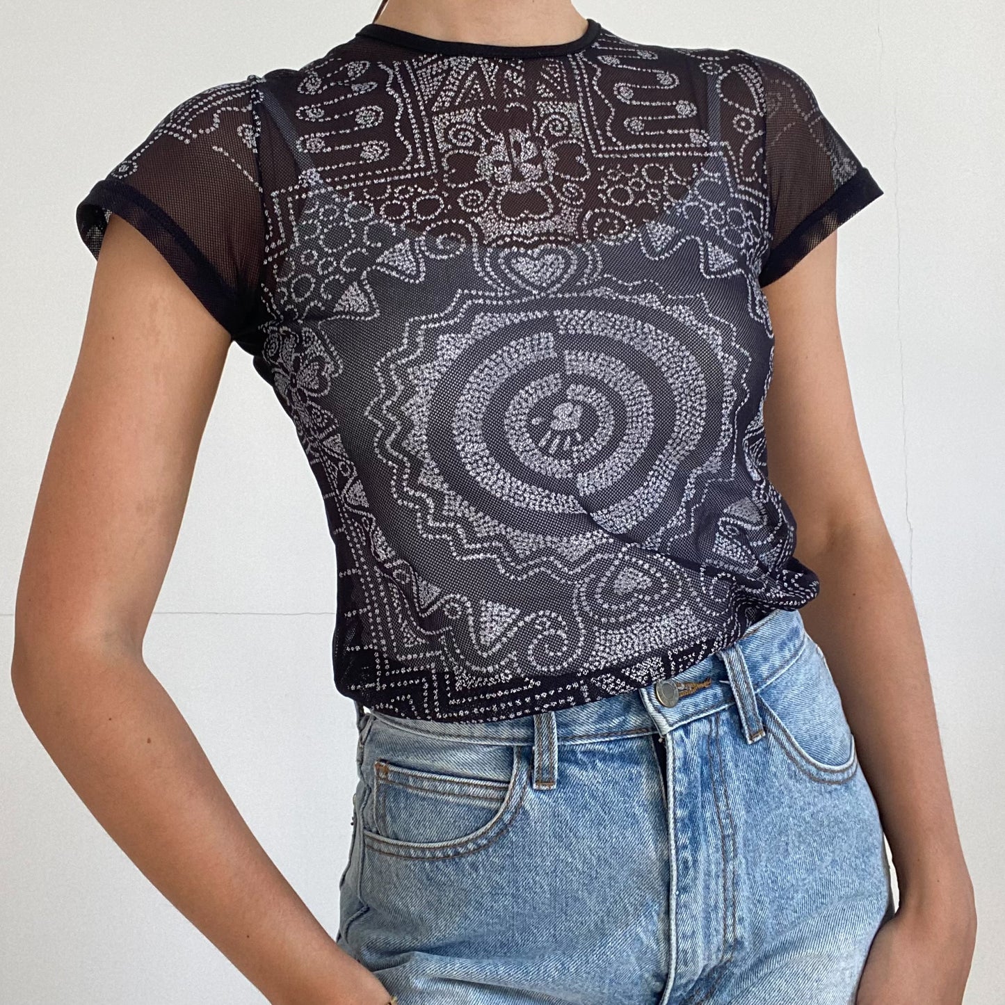 Sheer Black and White Top